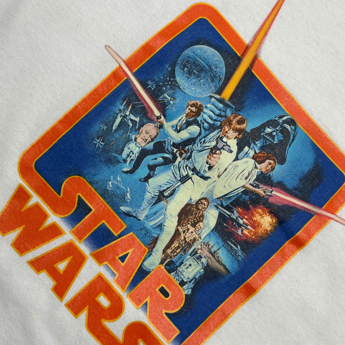 STAR WARS(スターウォーズ) 2000's Star Wars Episode IV Ringer T-Shirt スターウォーズ エピソード4 リンガー Tシャツ 表記消(L程度) ホワイト×ブルー © Lucasfilm Ltd & TM