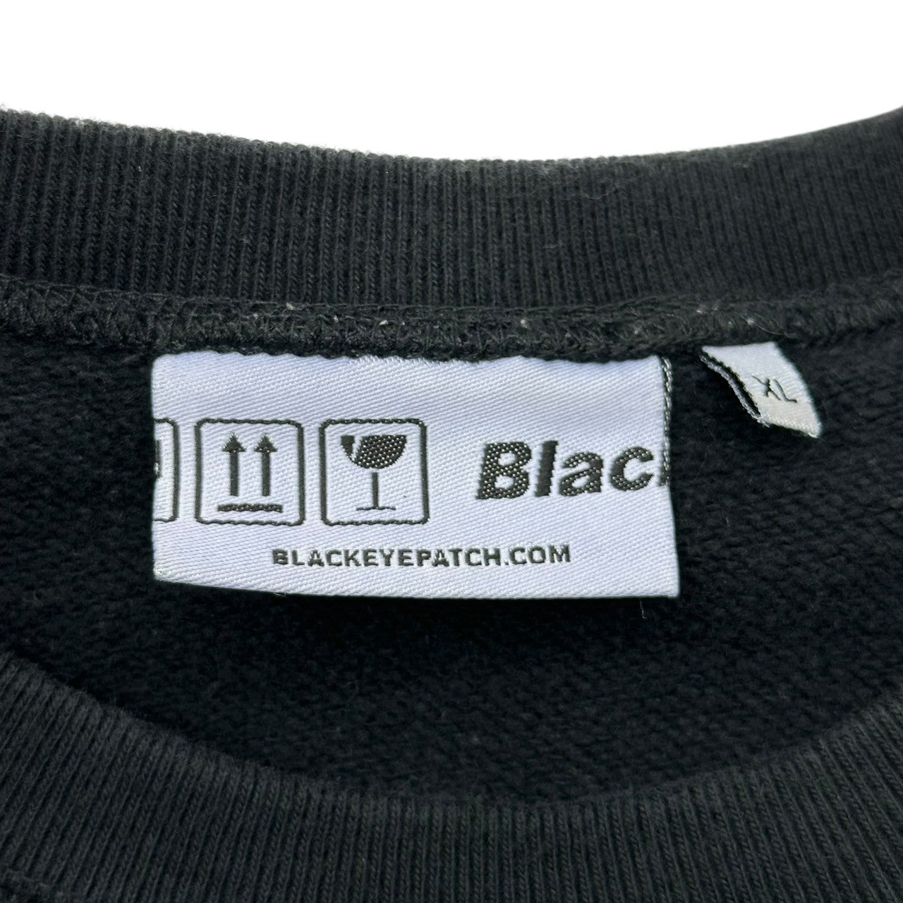 BlackEyePatch(ブラックアイパッチ) Crew Neck Sweatshirt ”取扱注意” クルーネック スウェット XL ブラック