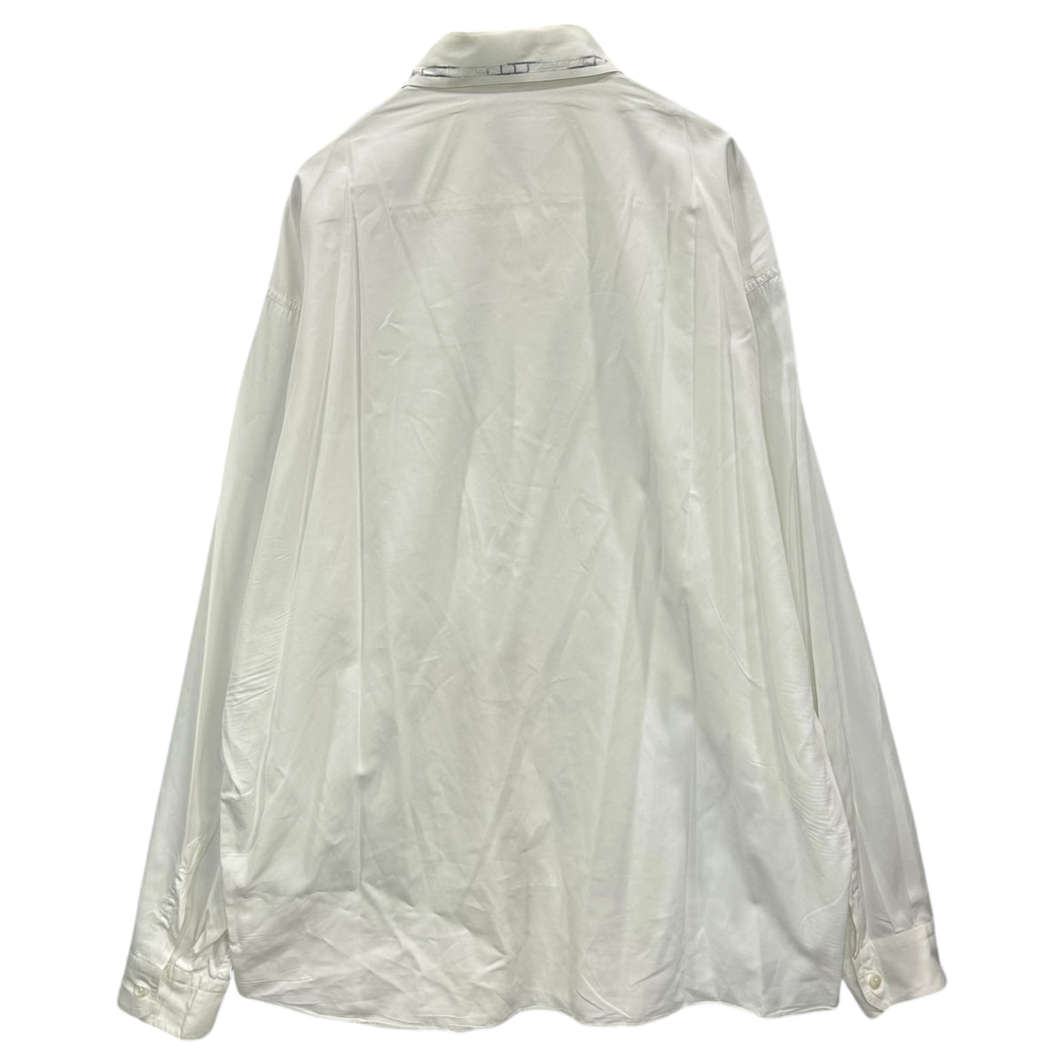 MARITHE FRANCOIS GIRBAUD(マリテフランソワジルボー) Hole-Embroidered Stitch L/S Regular-Collar Shirt 穴 エンブレム ステッチ 長袖 レギュラー カラー シャツ M ホワイト Old