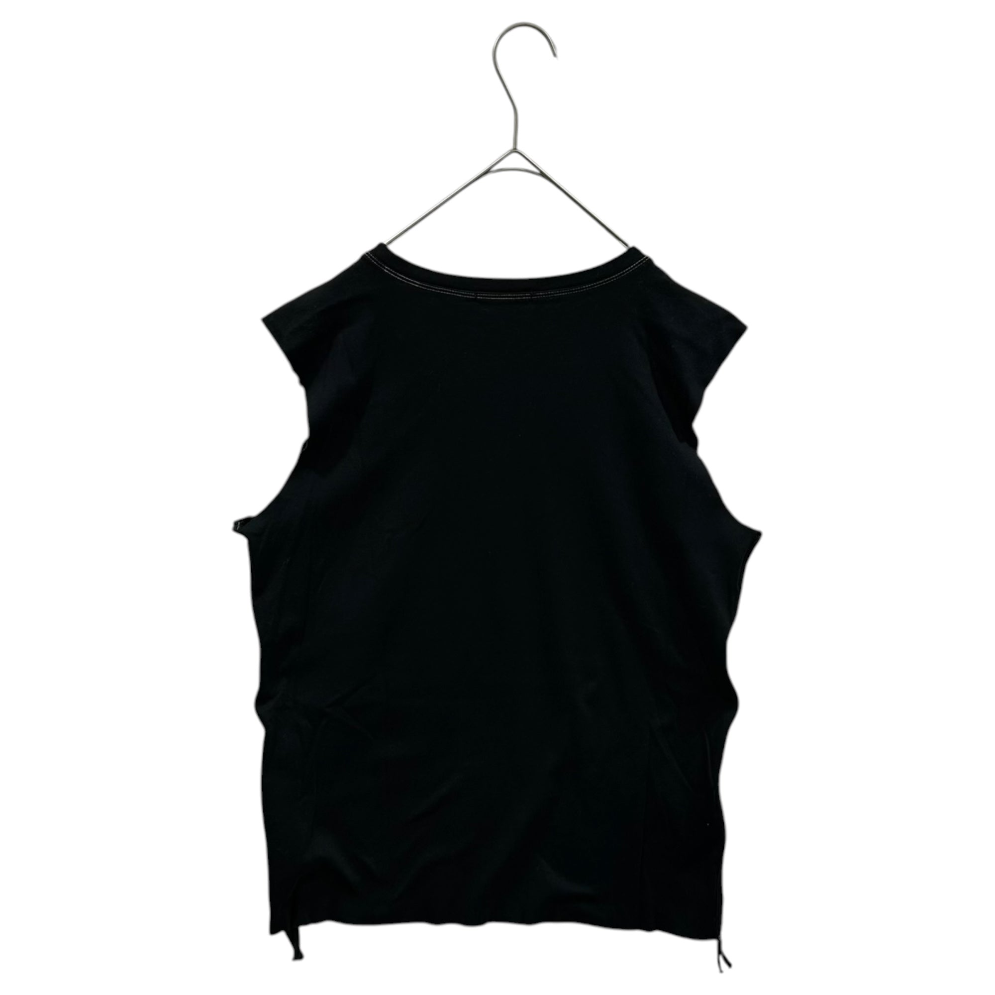 MARITHE FRANCOIS GIRBAUD(マリテフランソワジルボー) 00's Sleeveless Gimmick T-shirt ノースリーブ ギミック Tシャツ M6-6596 L ブラック Y2K