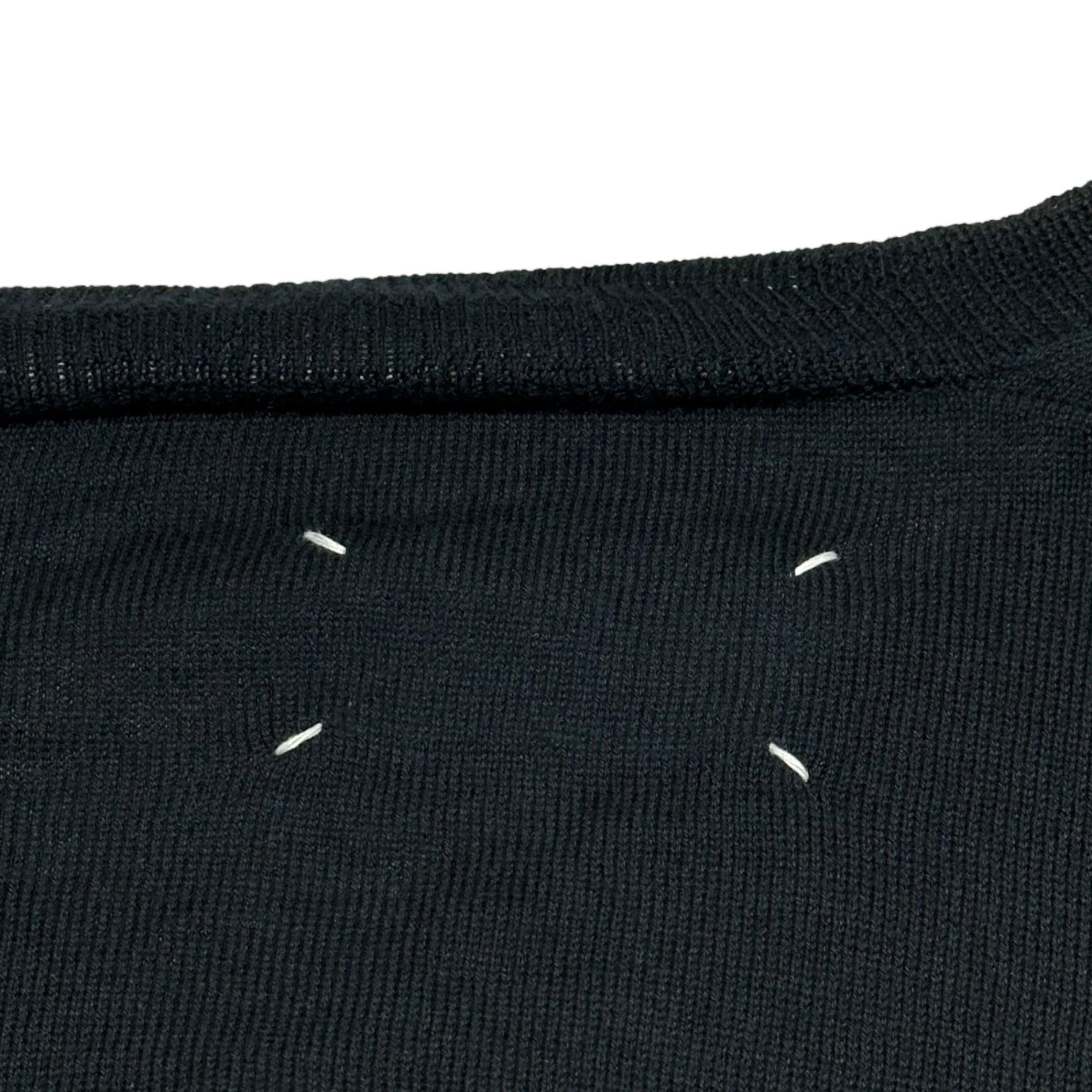 Maison Martin Margiela(メゾン マルタンマルジェラ) 05SS “Distorted” V-neck L/S knit 本人期 歪み Vネック コットン 長袖 ニット XL ネイビー 00’s アーカイブ