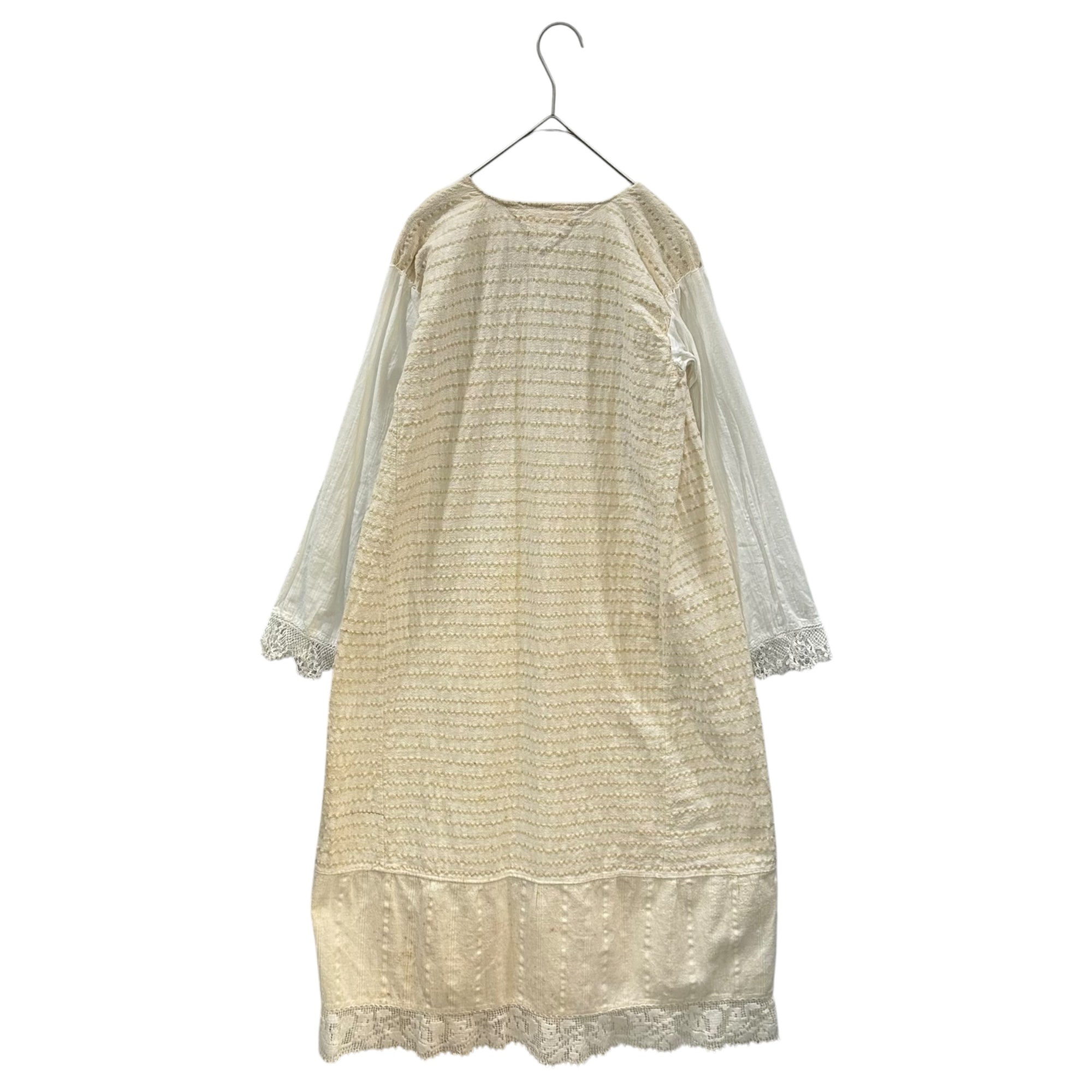 USED(ユーズド) Lace decoration border dress レース 装飾 ボーダー ワンピース FREE アイボリー