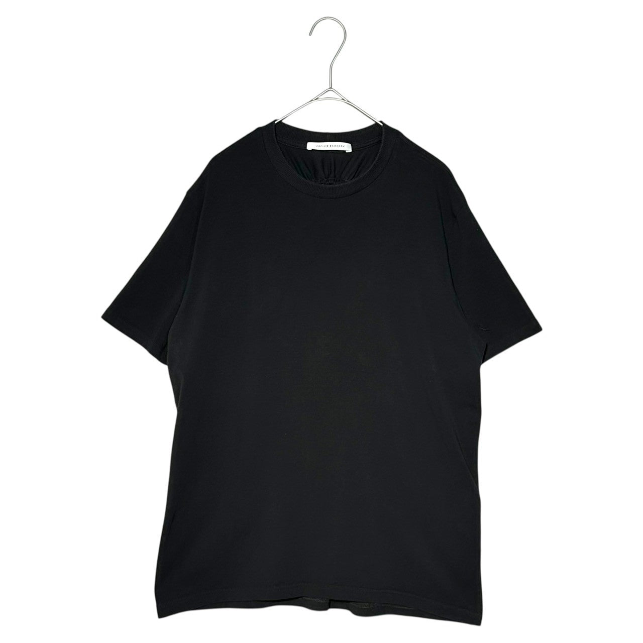 CECILIE BAHNSEN(セシリー バンセン) 21SS JUNO T-SHIRT ジュノ Tシャツ バックホール ギャザー UK8(M～L程度) ブラック