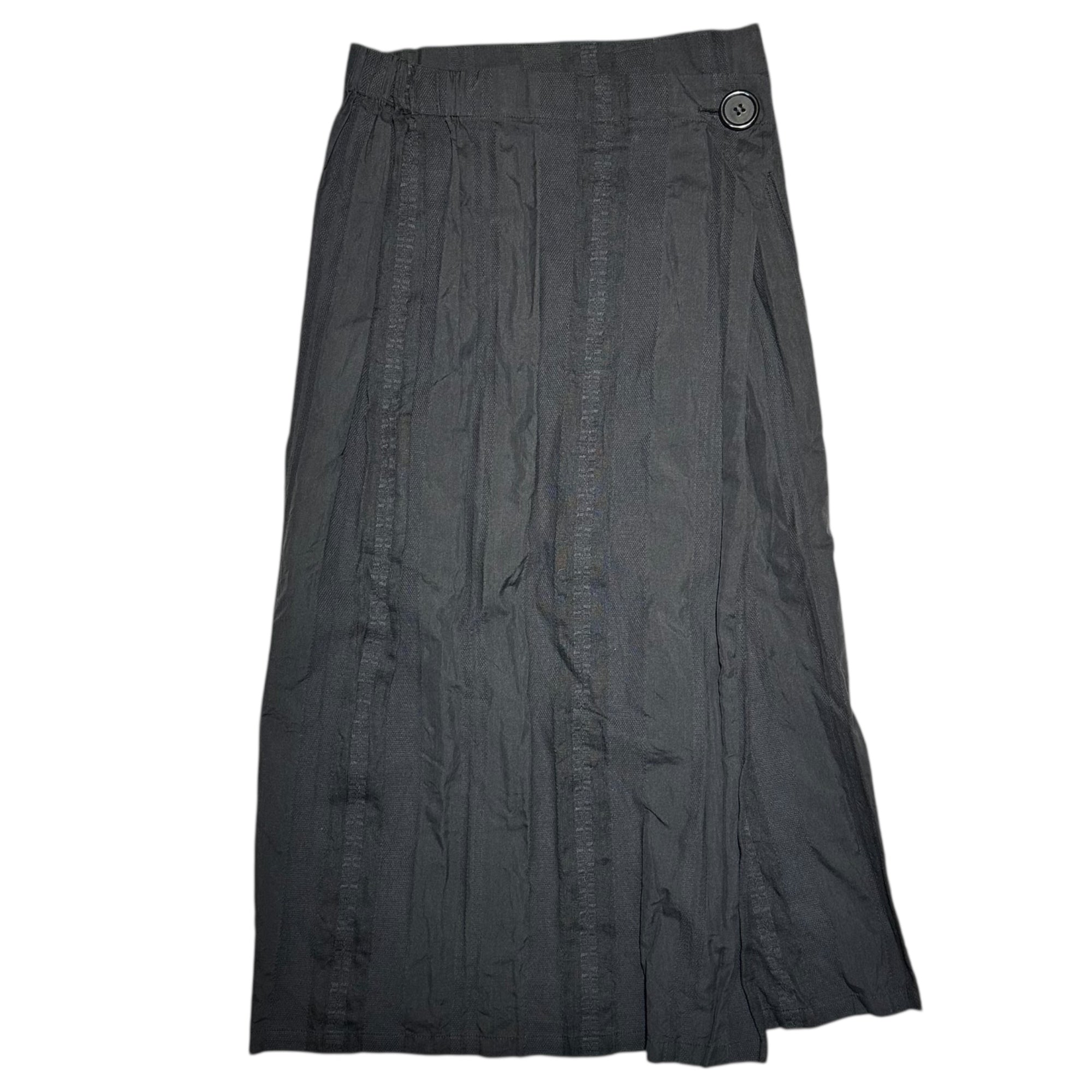 YOHJI YAMAMOTO+NOIR(ヨウジヤマモトプリュスノアール) Striped woven long tight skirt ストライプ 織り ロング タイト スカート NE-S18-006 3(L程度) ブラック