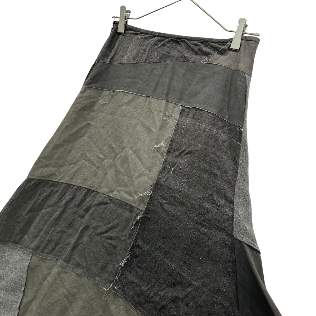 JUNYA WATANABE COMME des GARCONS(ジュンヤワタナベコムデギャルソン) 2002AW Mixed-Fabric Patchwork Skirt 異素材 パッチワーク スカート JG-S063 S グレー AD2002