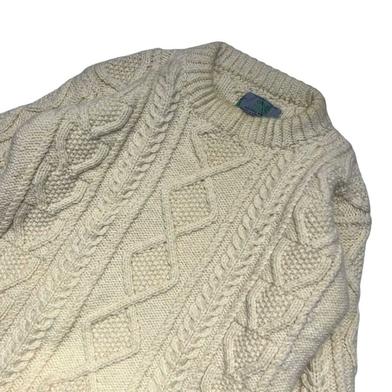 ARAN ISLANDS(アランアイランズ) 80's Aran Sweater アラン セーター 表記無し(S程度) アイボリー 80年代  ヴィンテージ フィシャーマン ニット