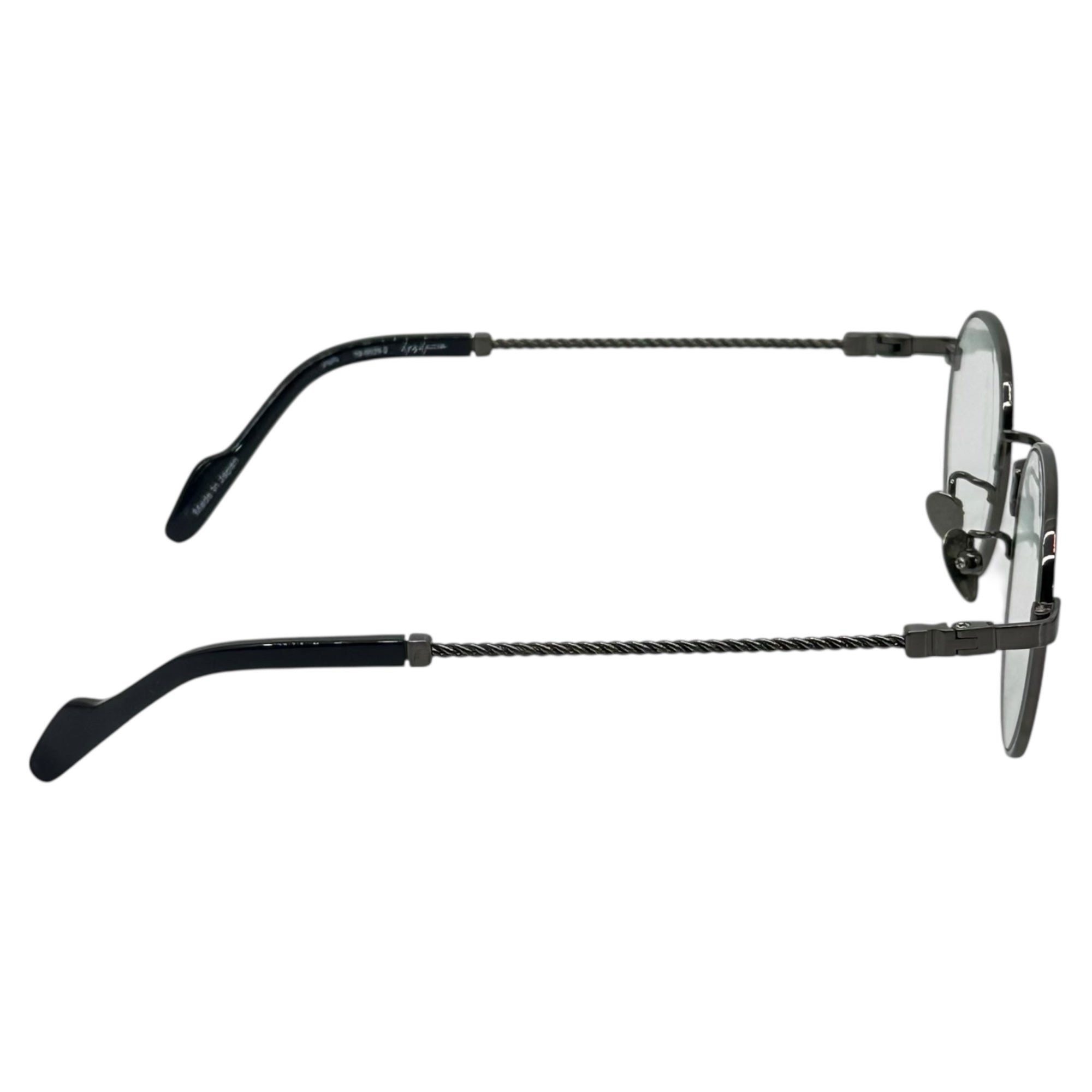 YOHJI YAMAMOTO(ヨウジヤマモト) Round Screw-Temple Glasses - Brush Gun Metal ラウンド スクリュー テンプル メガネ 19-0029-2 47□21-140 シルバー 鯖江 サングラス 眼鏡 TITANIUM
