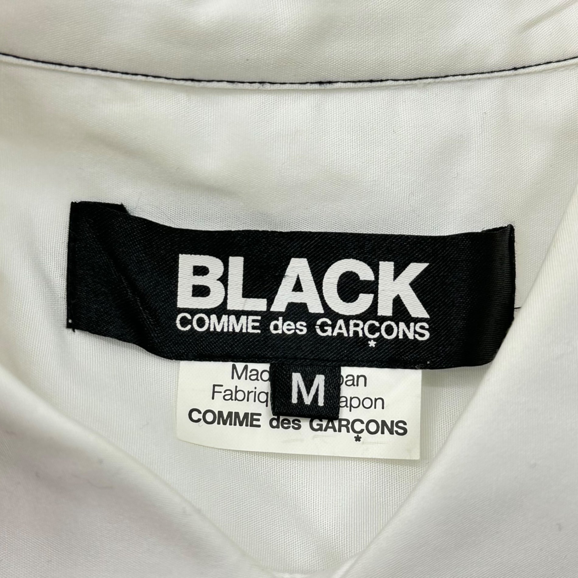 BLACK COMME des GARCONS(ブラックコムデギャルソン) 09SS S/S Stitchwork Shirt ステッチ 半袖 シャツ 1C-B004 M ホワイト×ブラック AD2008