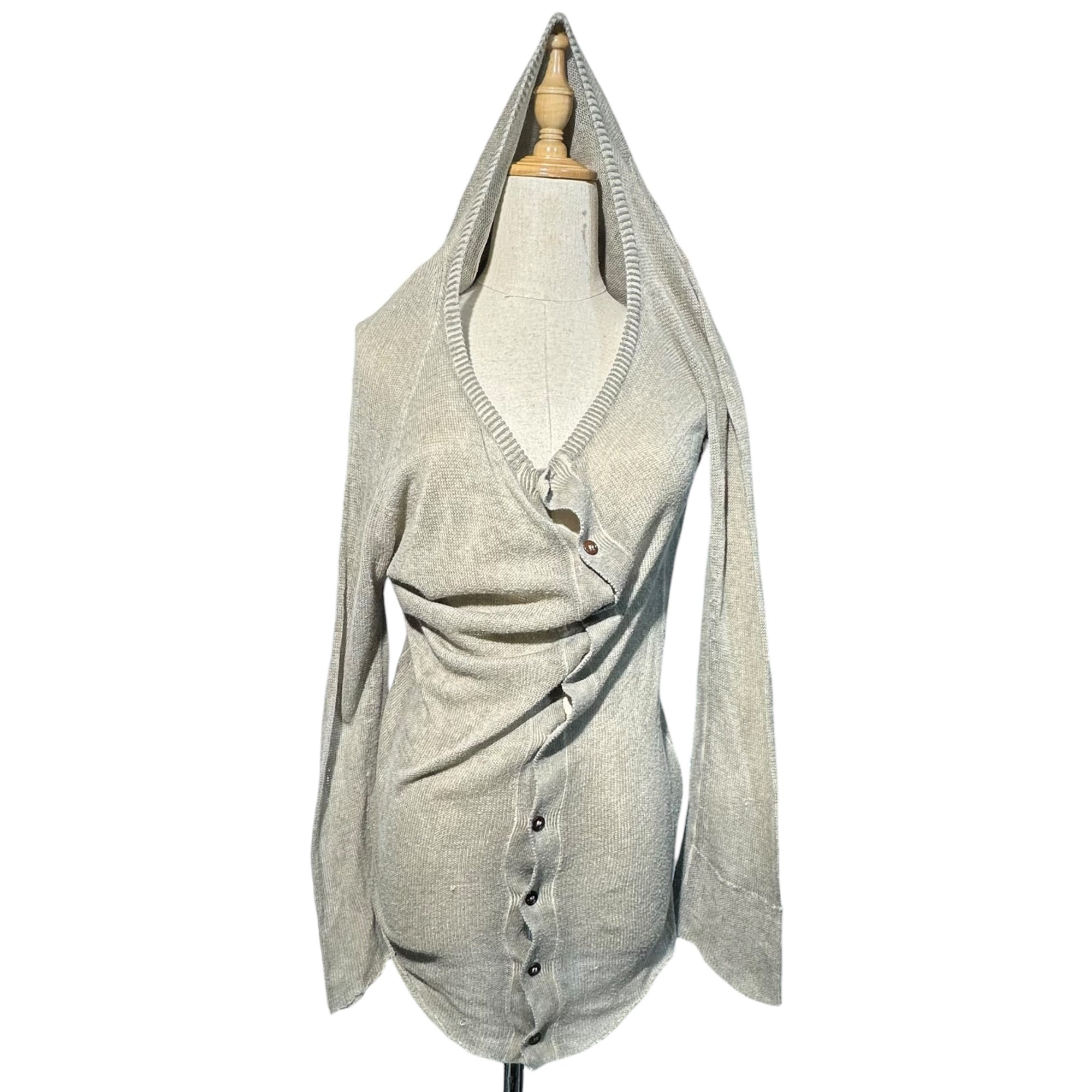 Y's(ワイズ) Redesigned Long Knit Cardigan 再構築 デザイン ロング ニット カーディガン 2 グレー