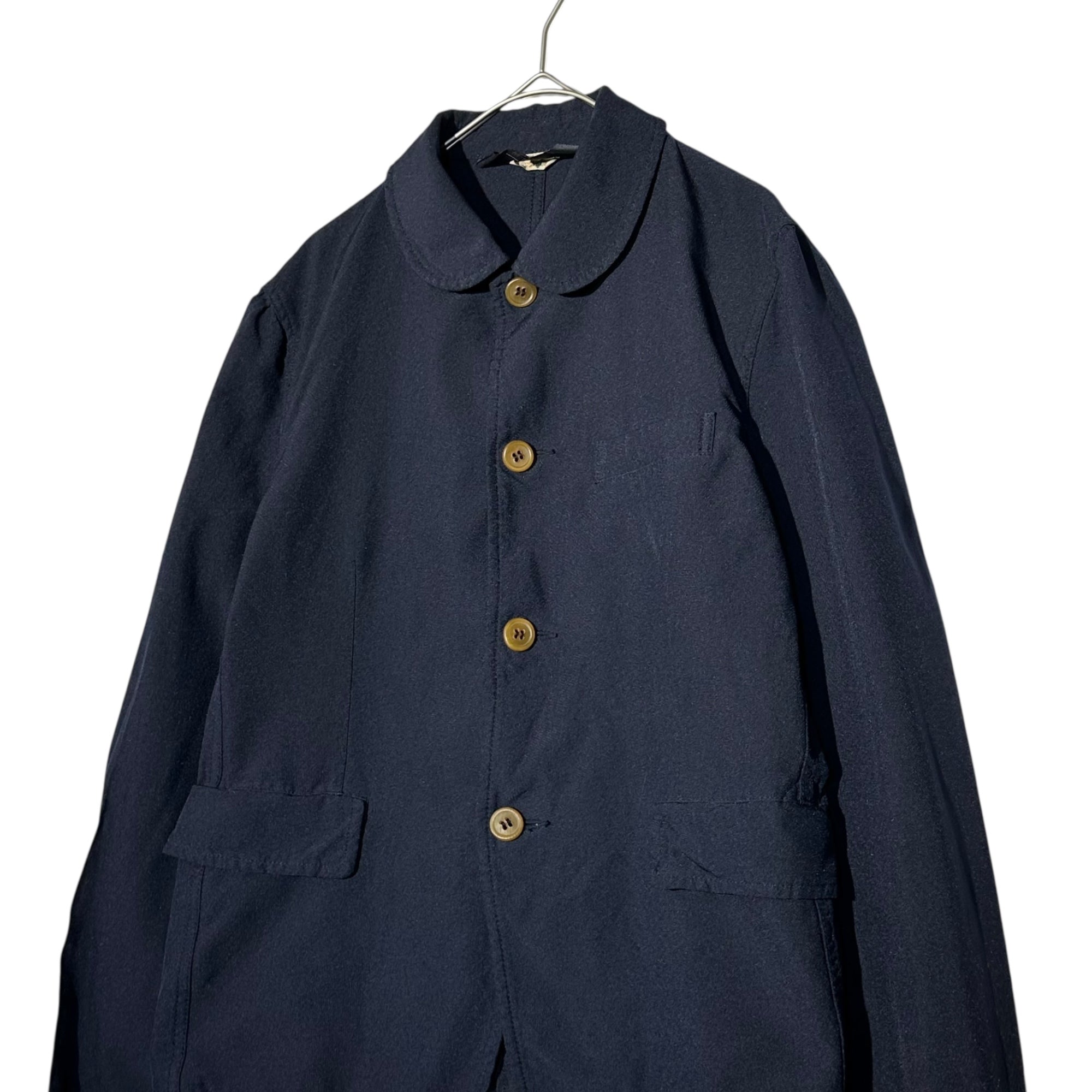 COMME des GARCONS COMME des GARCONS(コムデギャルソンコムデギャルソン) 14SS Polyester Round Collar 4B Jacket ポリエステル 丸襟 4B ジャケット RM-J007 M ネイビー AD2013