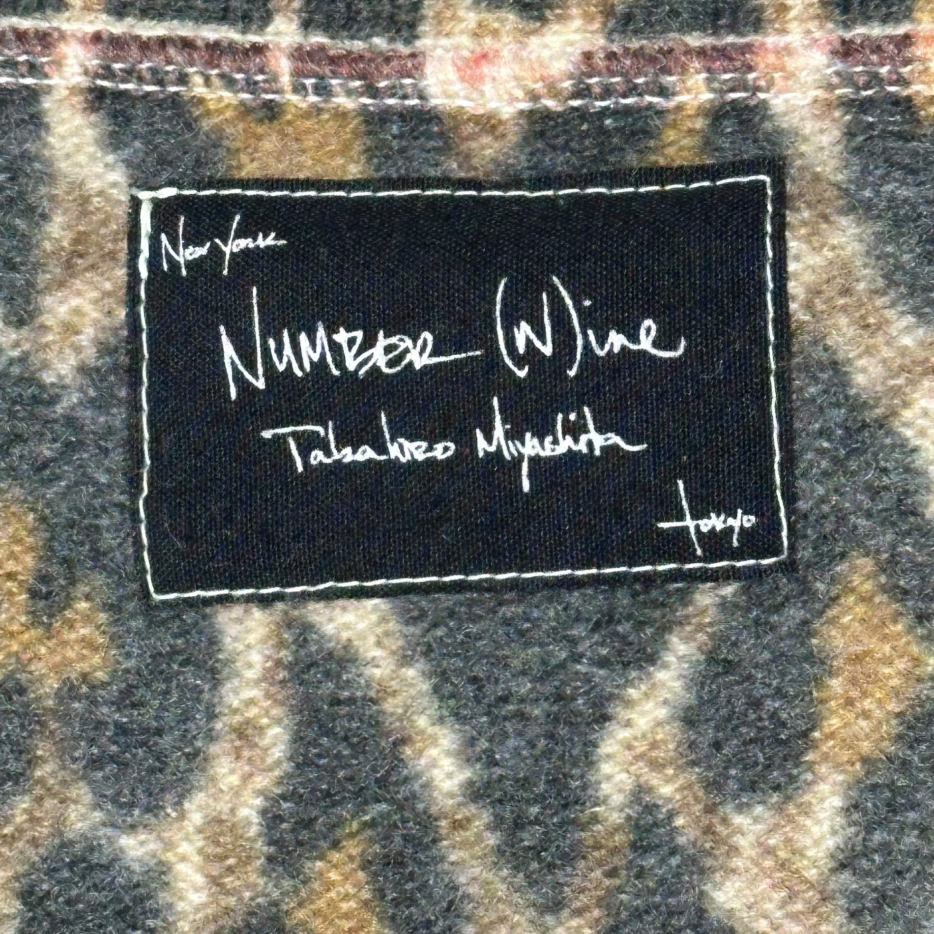 NUMBER (N)INE(ナンバーナイン) 03AW Leopard print wool long-sleeved cardigan レオパード切替 ウール 長袖 カーディガン 3(M) アイボリー×ブラウン 宮下貴裕 本人期 補修跡有