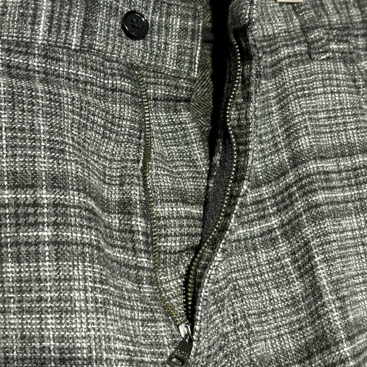 DOLCE&GABBANA(ドルチェ&ガッバーナドルガバ) Wool check herringbone switching painter trousers ウール チェック ヘリンボーン 切替 へインター スラックス パンツ G3AFTX FC2CR 表記無し(L程度) グレー