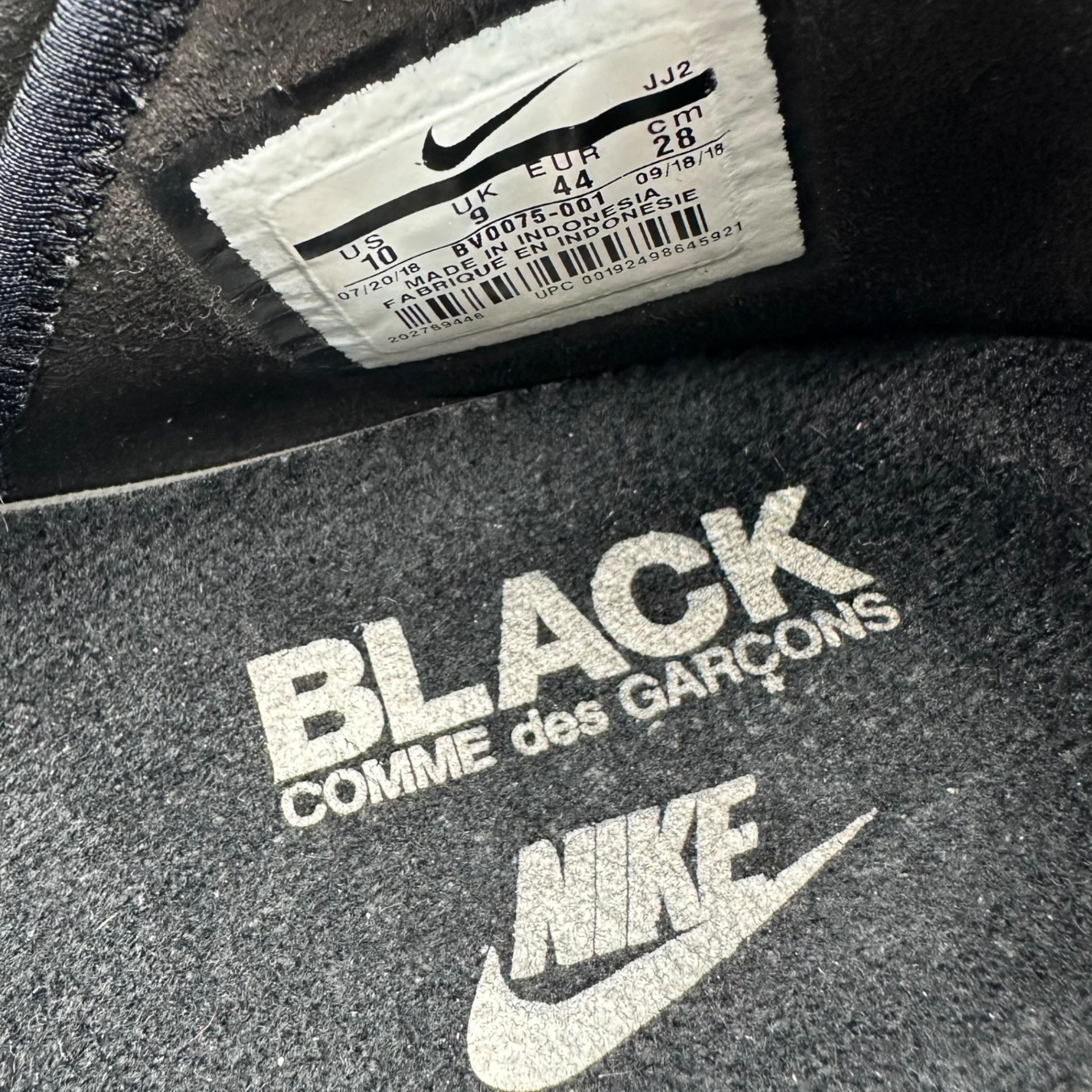 COMME des GARCONS × NIKE(コムデギャルソン × ナイキ)  Air Footscape NM BLACK エア フットスケープ NM ブラック スニーカー BV0075-001 28cm ブラック コラボアイテム