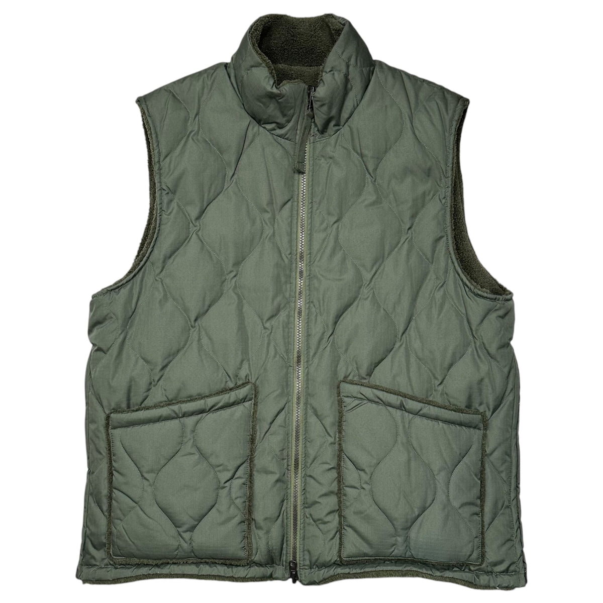 TAION(タイオン) Military Reversible High-Neck Down Vest ミリタリー リバーシブル ハイネック ダウン ベスト TAION-R002BML-1 L オリーブ