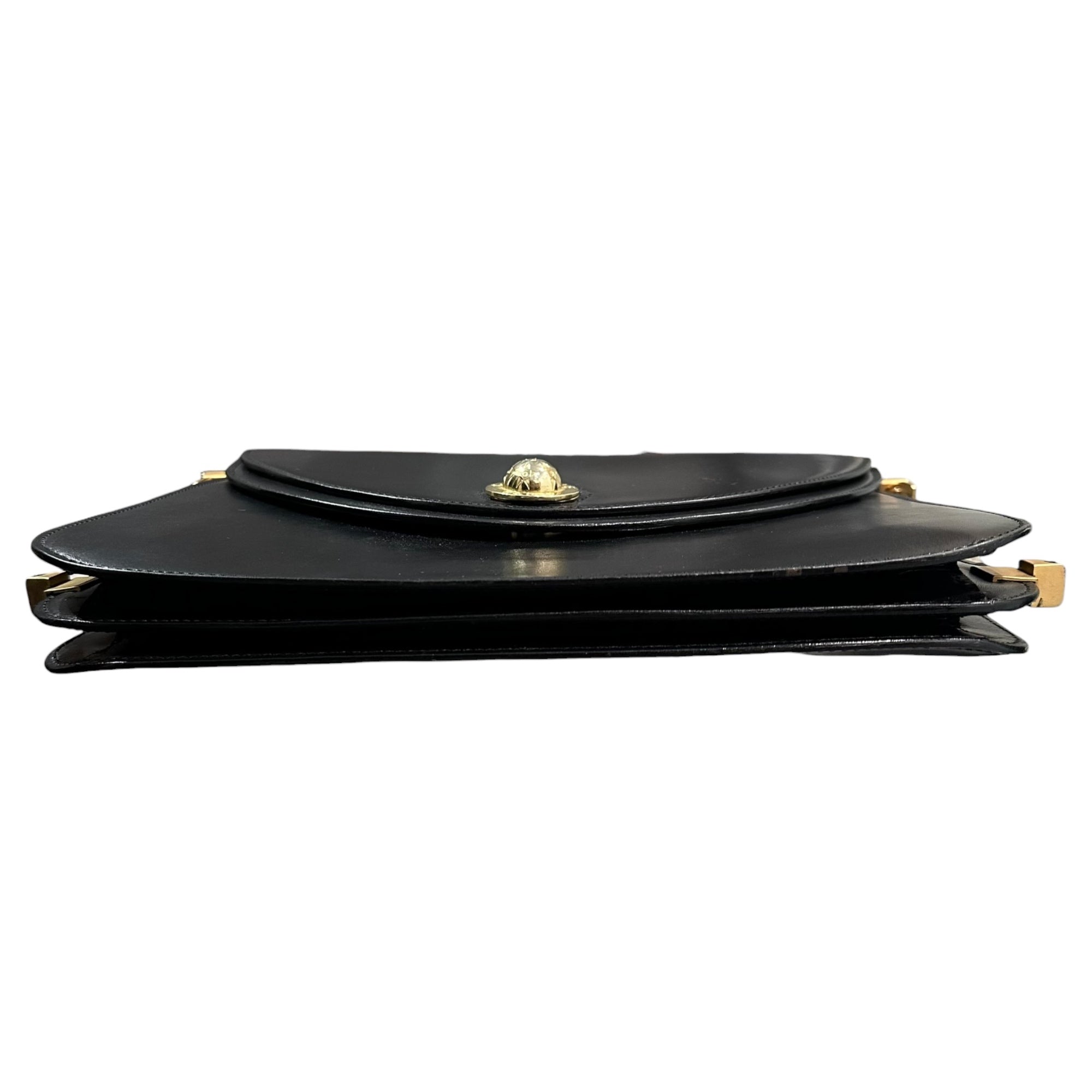 CELINE(セリーヌ) Star Ball Logo Shoulder Bag スターボール ロゴ ショルダー バッグ ブラック×ゴールド OLD ヴィンテージ 金金具 2WAY ハンド