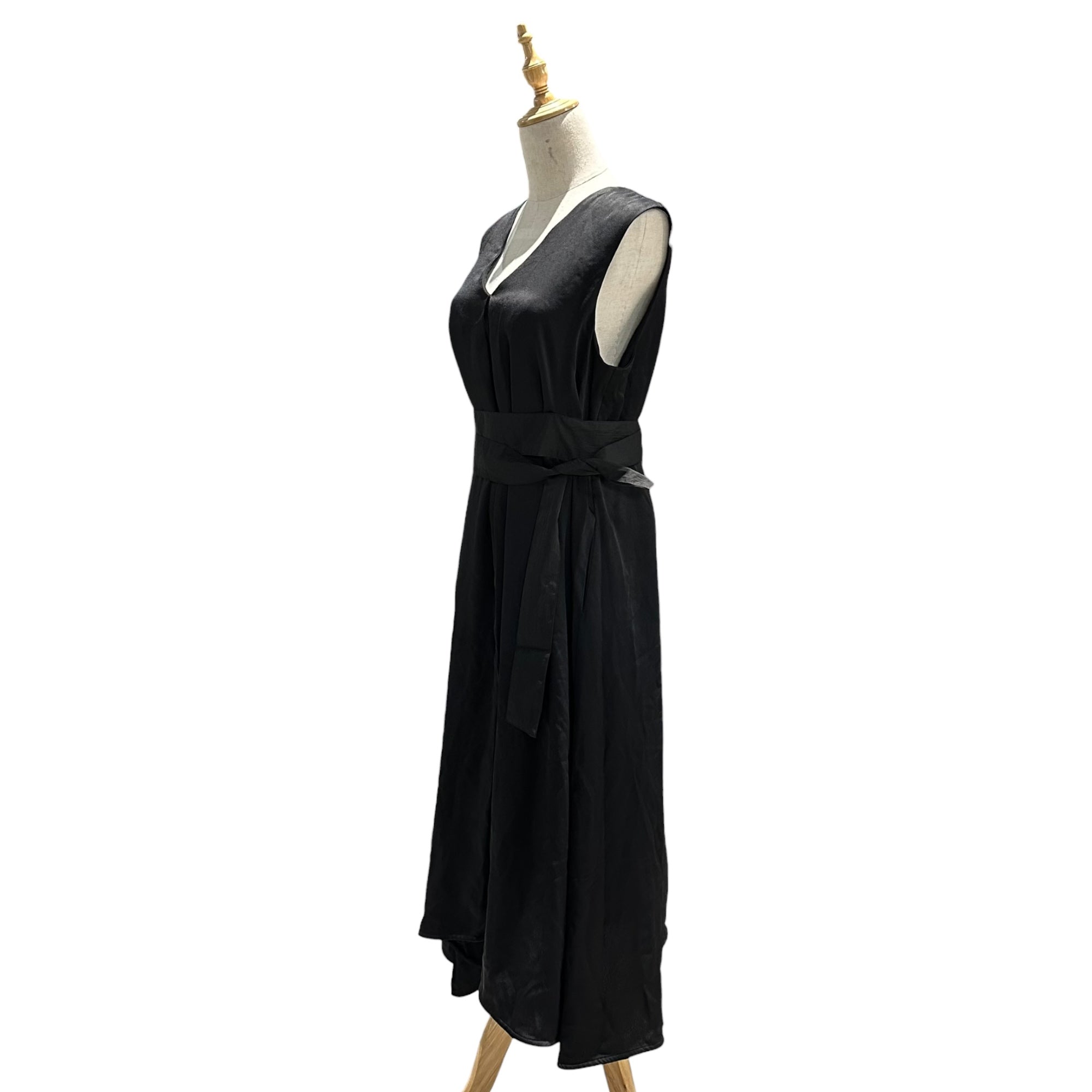 ISSEY MIYAKE(イッセイミヤケ) 1990SS Sleeveless Belted Ribbon Dress ノースリーブ ベルテッド リボン ワンピース JY41350 S ブラック 90's 90年代
