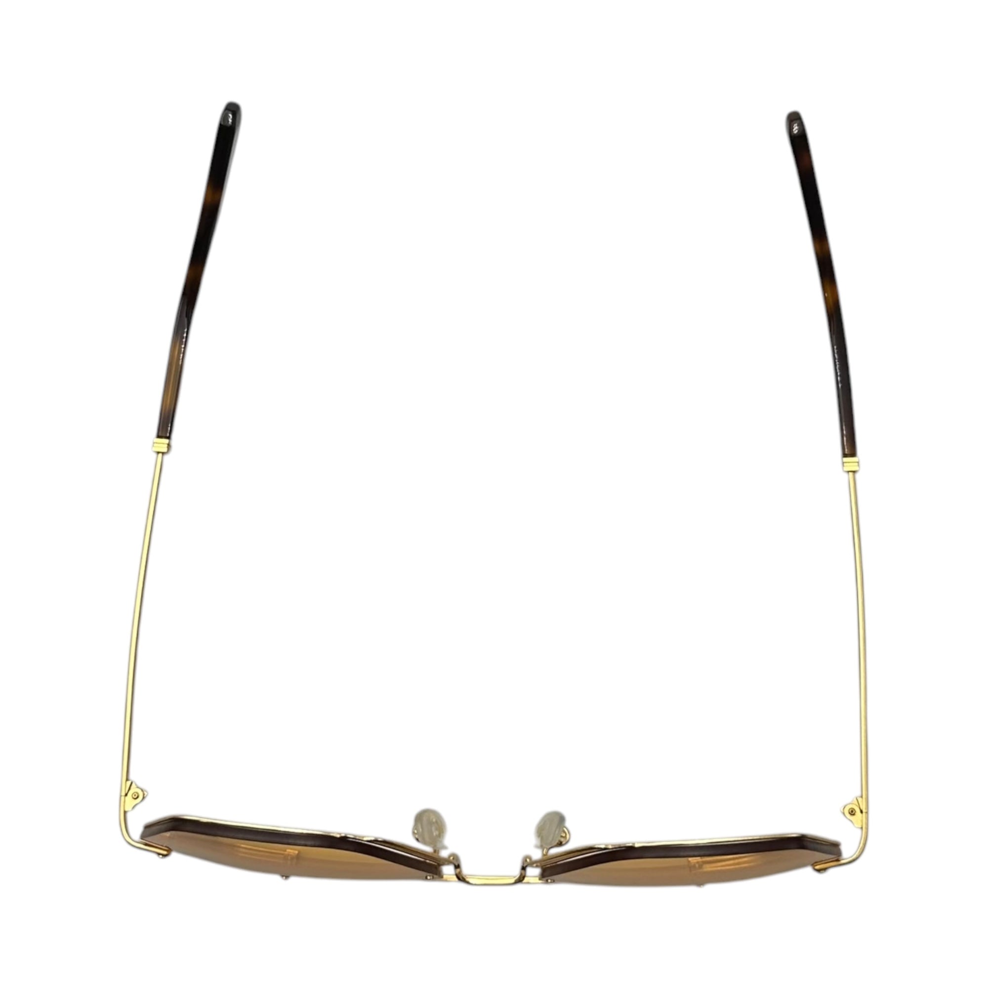 BALLY(バリー) Gold Hexagonal Full rim Sunglasses ヘキサゴナル フルリム サングラス ダブルブリッジ BY0011-H 57□19-145 ゴールド×ブラウン 眼鏡 メガネ