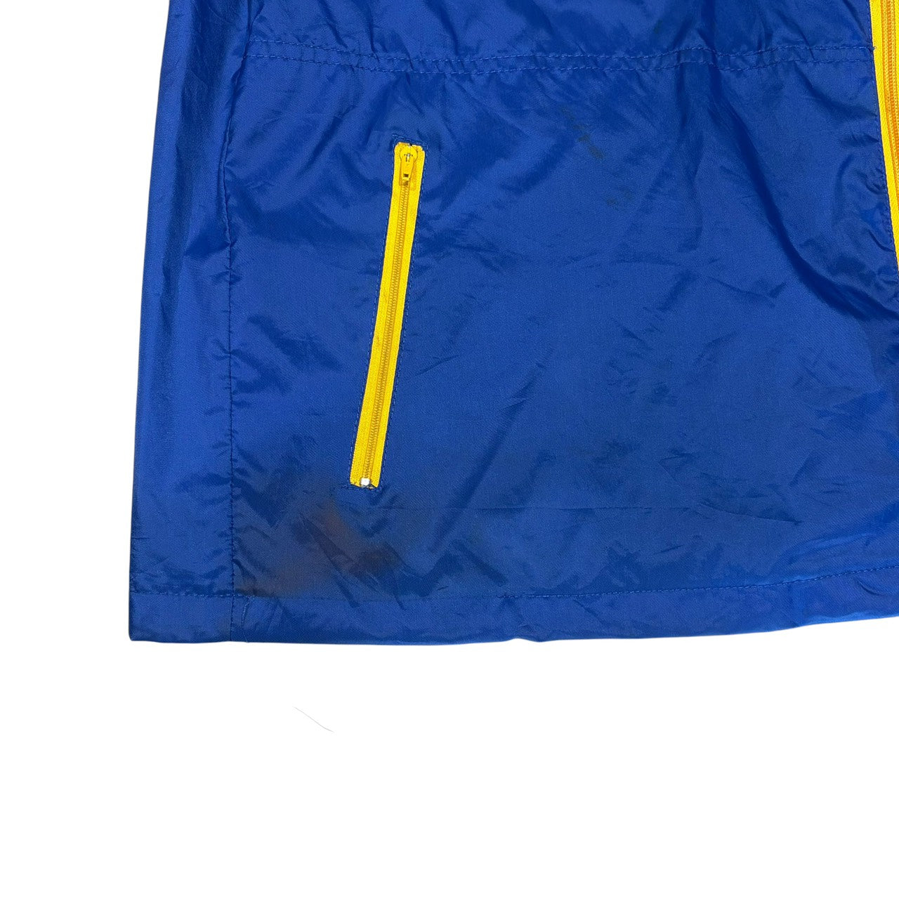 asics tiger(アシックスタイガー) 80's Zip-up Nylon Jacket ジップアップ ナイロン ジャケット 表記無(XL程度) ブルー×イエロー 80年代 ヴィンテージ