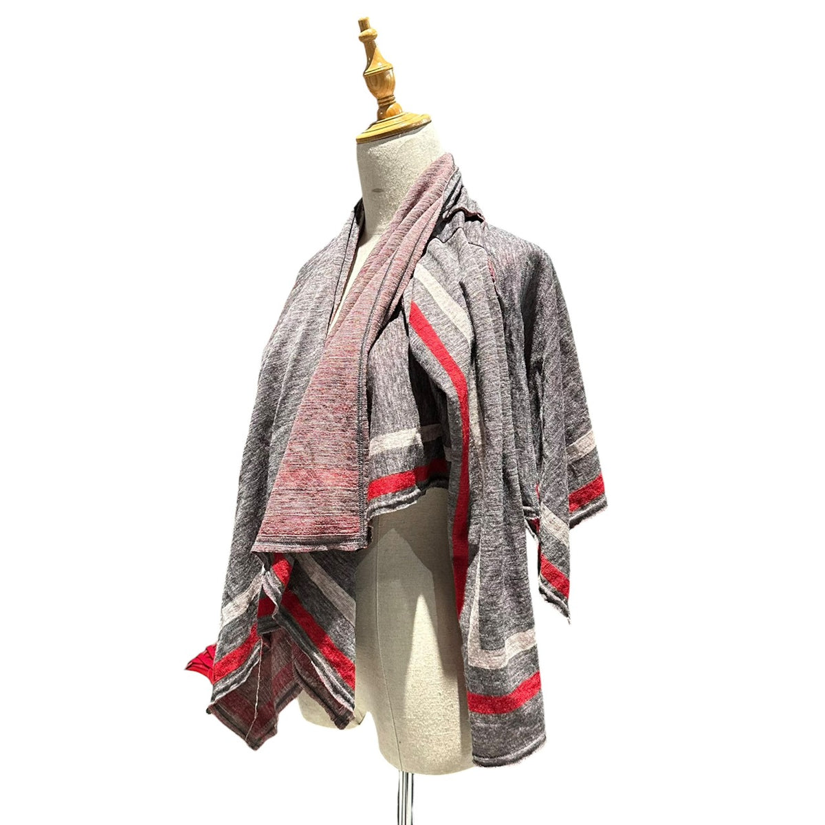 COMME des GARCONS(コムデギャルソン) 2003AW Striped Bolero Cardigan ラインデザイン ボレロ カーディガン GK-T045 FREE グレー×レッド AD2003