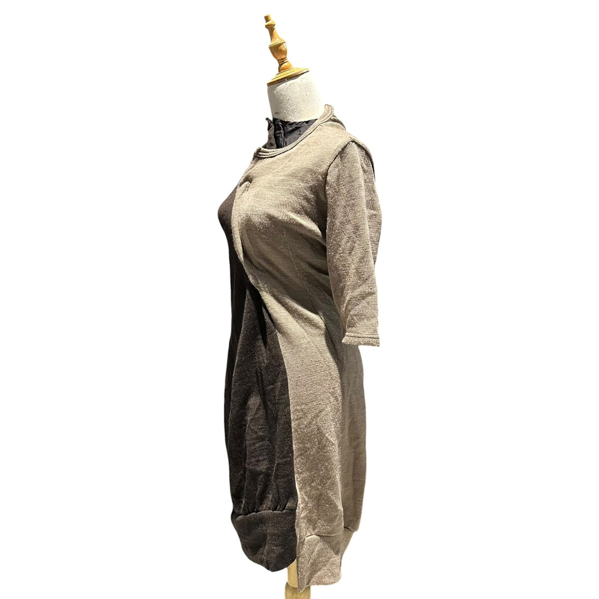 JUNYA WATANABE COMME des GARCONS(ジュンヤワタナベコムデギャルソン) 2007AW Asymmetrical Knit Dress アシンメトリー ニット ワンピース JT-O013 SS ベージュ×ブラウン AD2007 00s アーカイブ