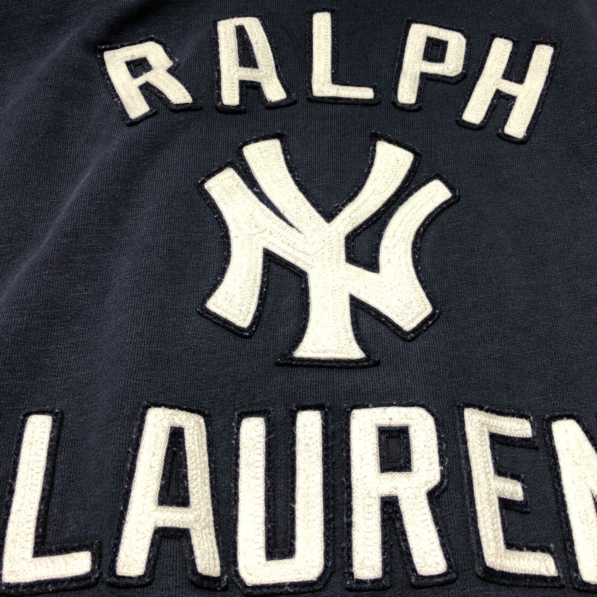 POLO RALPH LAUREN×MLB Yankees(ポロラルフローレン×ヤンキース) yankees logo hoodie ヤンキース ロゴ 刺繍 プルオーバー パーカー S ネイビー コラボ 限定