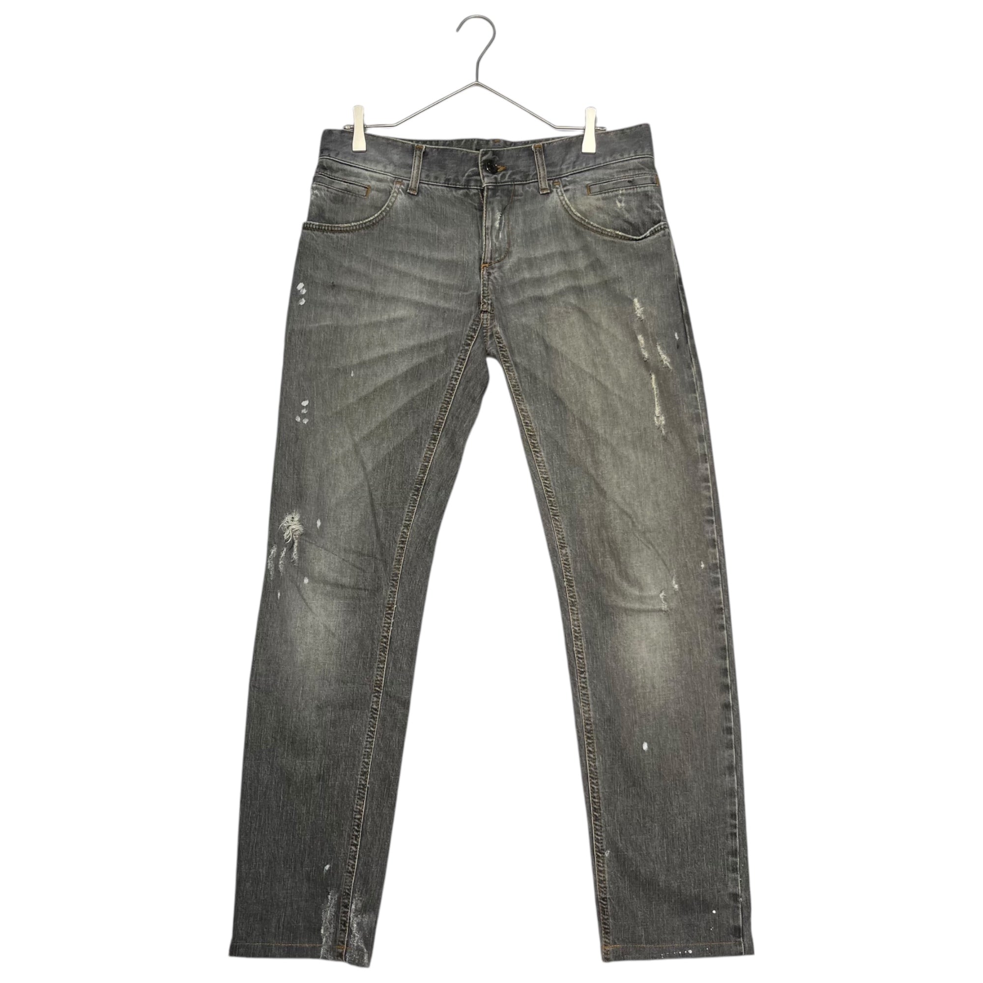 DOLCE&GABBANA(ドルチェ&ガッバーナドルガバ) 00's distressed denim pants ダメージ加工 デニム パンツ  G46KBD/G8D89 48(M) ブラック