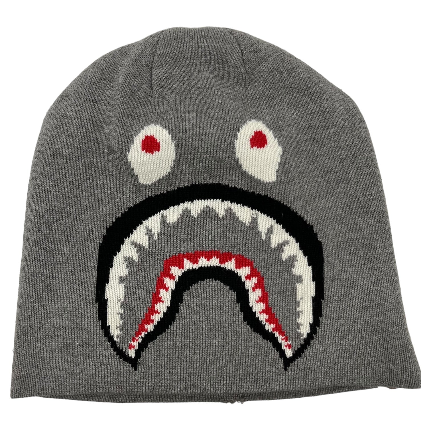 A BATHING APE(アベイシングエイプ) 00's shark beanie シャーク ビーニー グレー ニット帽 帽子