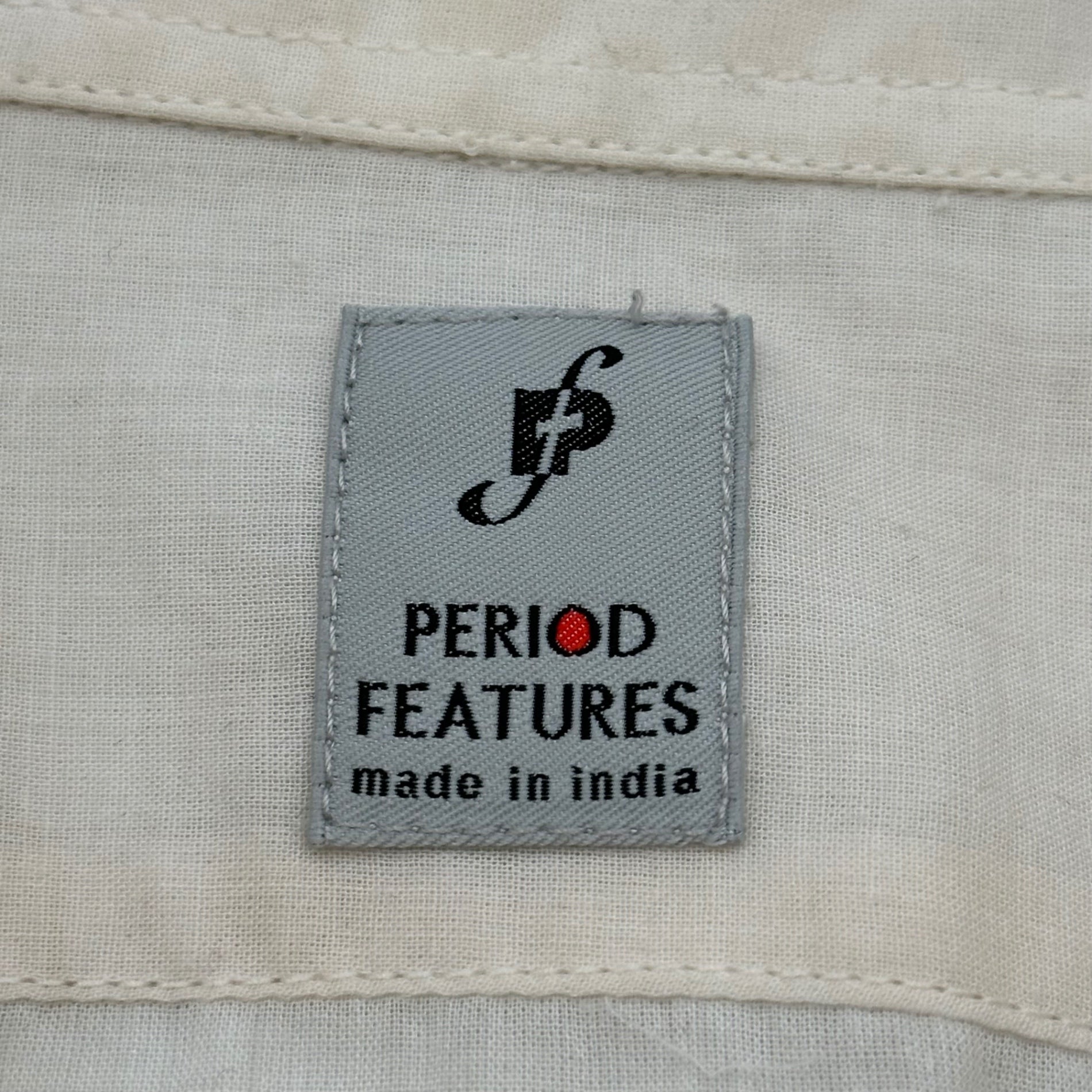 PERIOD FEATURES(ピリオドフィーチャーズ) Indian Cotton Gold-Stitched Regular-Collar Shirt インド綿 ゴールド ステッチ レギュラーカラー シャツ 2(M程度) キナリ×ゴールド