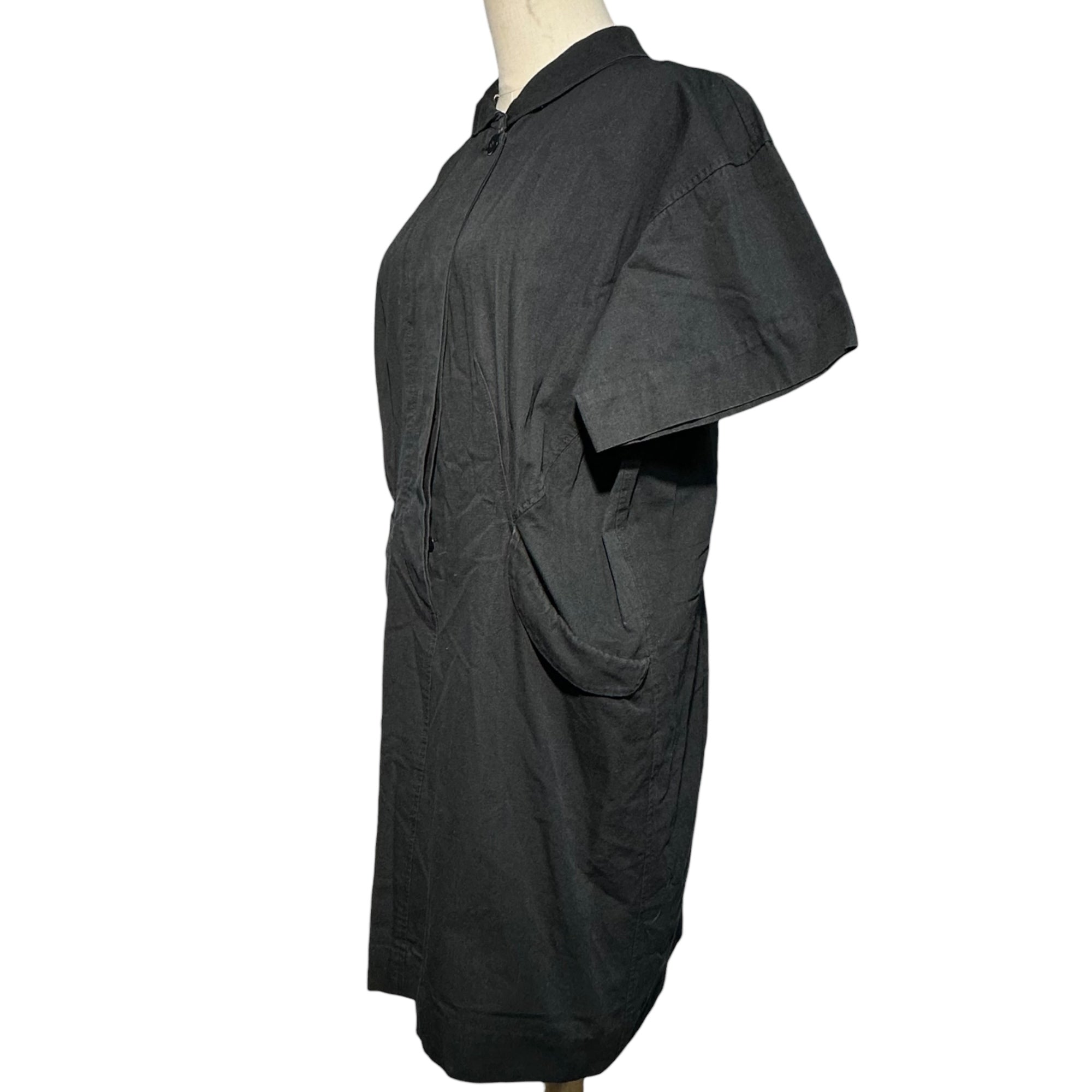 Y's(ワイズ) 70's Cotton 2 Pocket Pullover Shirt Dress コットン 2ポケット プルオーバー シャツ ワンピース FREE ブラック 70年代 ヴィンテージ アーカイブ