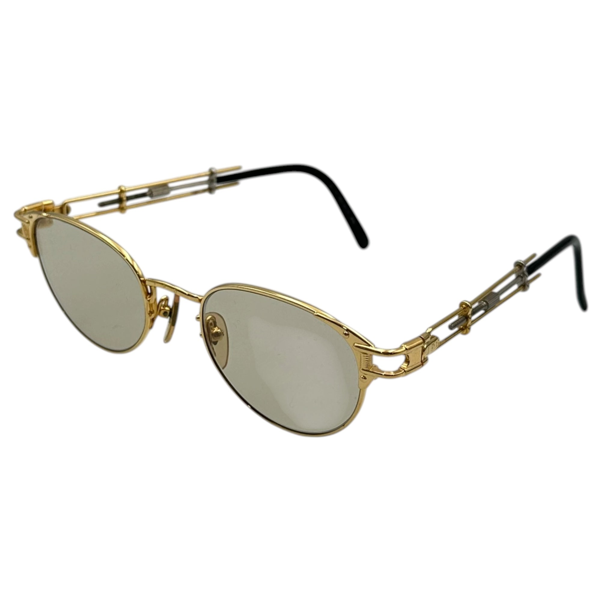 Jean Paul GAULTIER(ジャンポールゴルチエ) 90's Steampunk Screw Temple Sunglasses スチームパンク ネジ テンプル サングラス 56-4177 ゴールド 眼鏡 メガネ