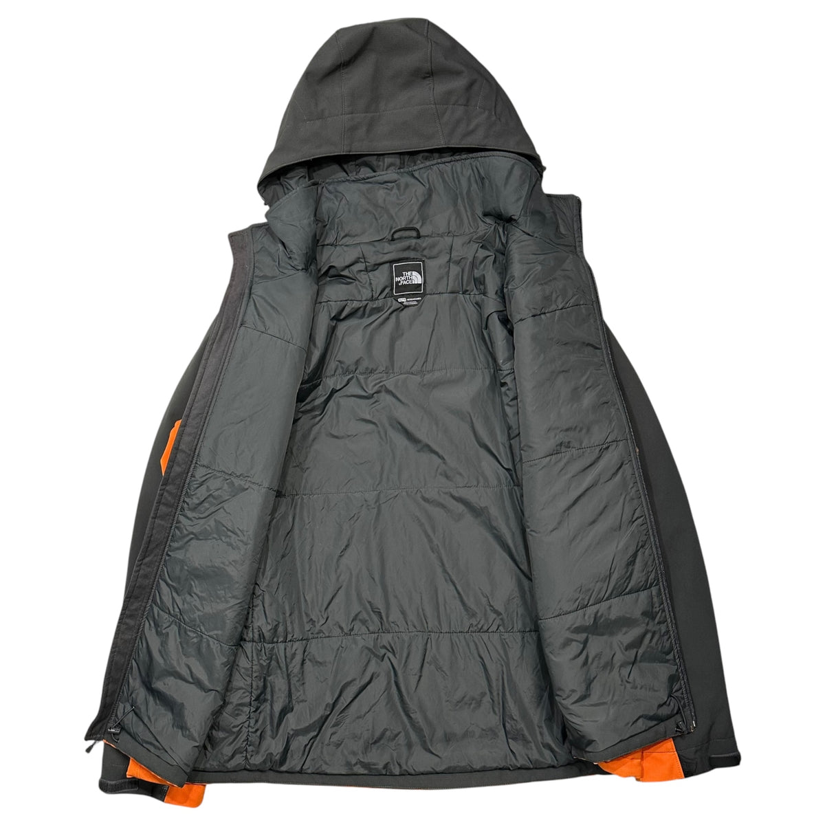 THE NORTH FACE(ノースフェイス) Primaloft Bicolor Hooded Jacket プリマロフト バイカラー フーデッド ジャケット F12 AUEY XL オレンジ×グレー 海外発売品