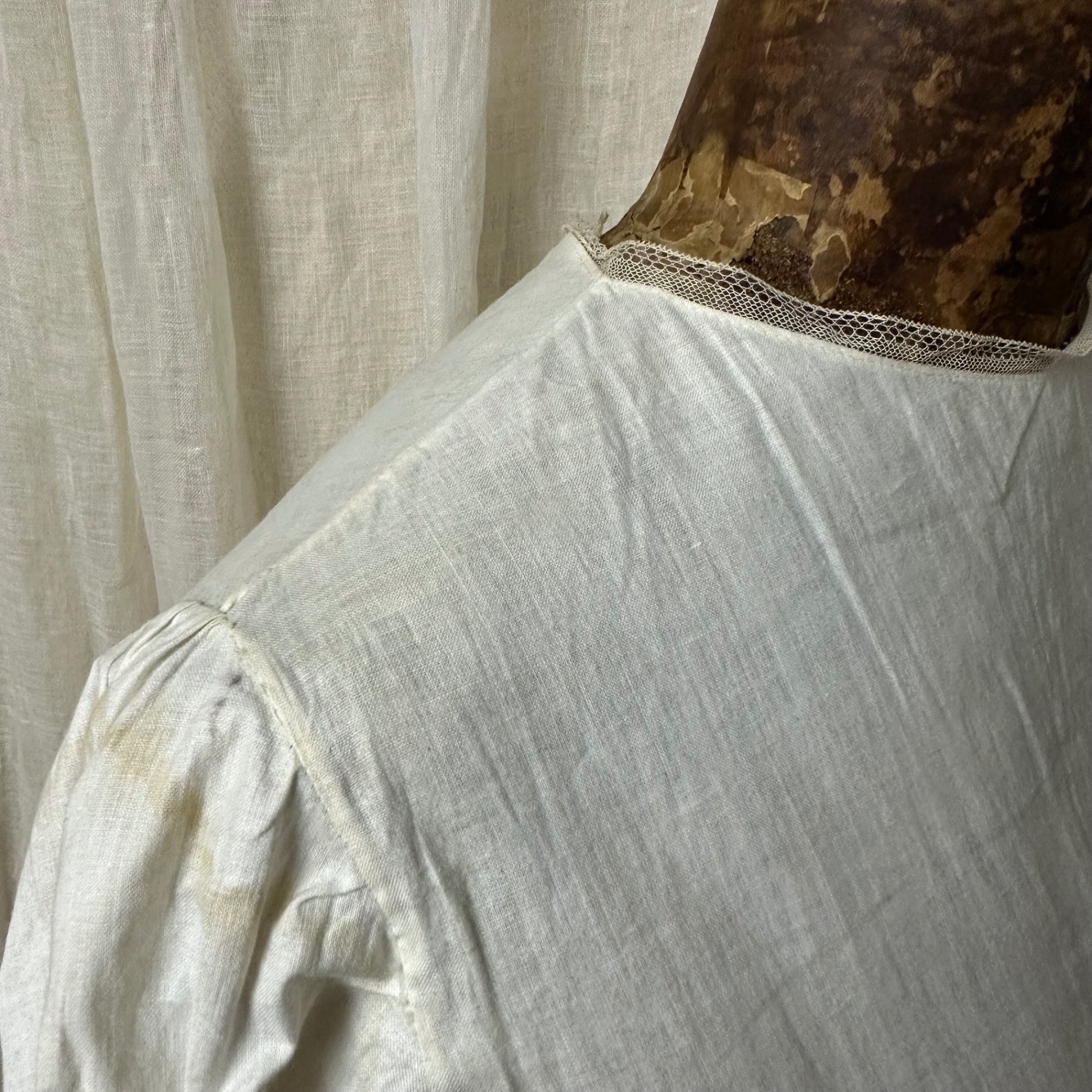 Euro Vintage(ヨーロッパヴィンテージ) Innocence_50's~ cotton lace long plain dress/コットンレースロング無地ワンピース 表記なし(Mサイズ程度) ベージュ