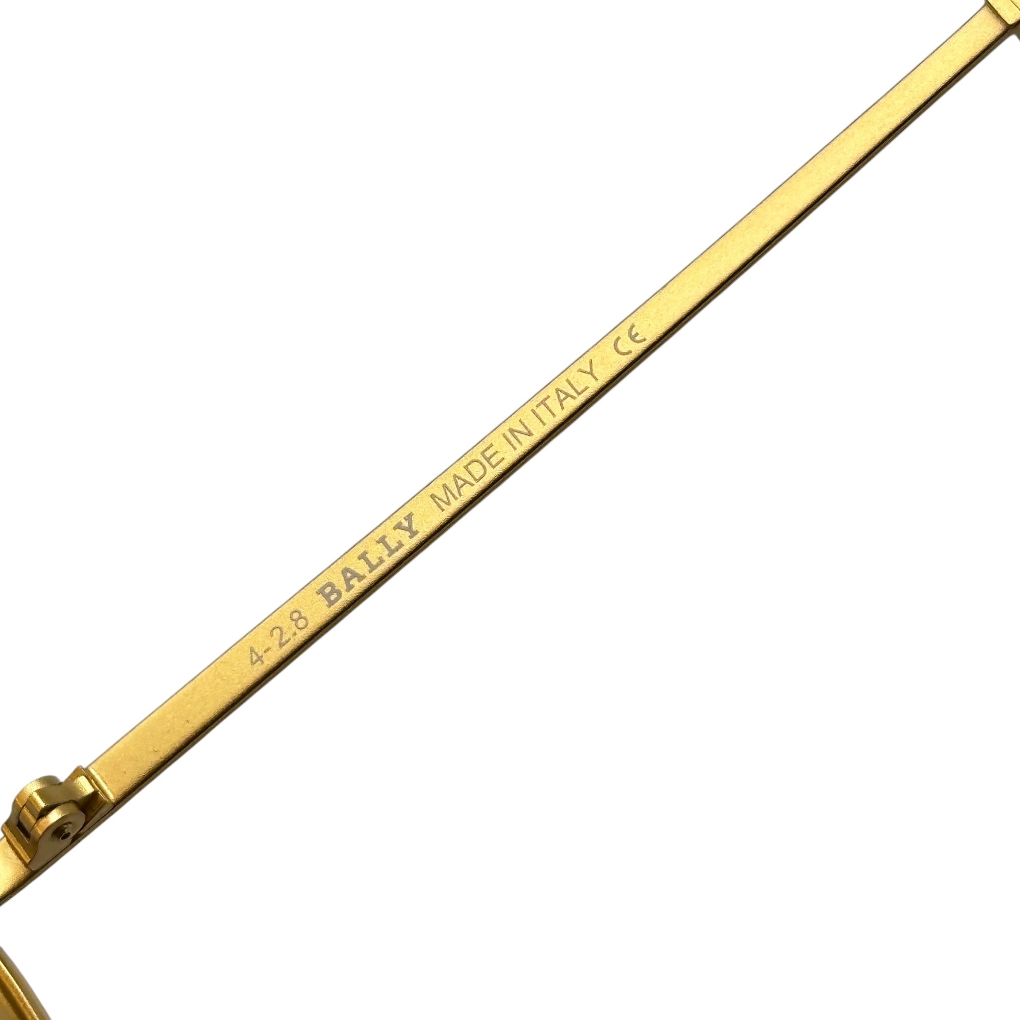 BALLY(バリー) Gold Hexagonal Full rim Sunglasses ヘキサゴナル フルリム サングラス ダブルブリッジ BY0011-H 57□19-145 ゴールド×ブラウン 眼鏡 メガネ