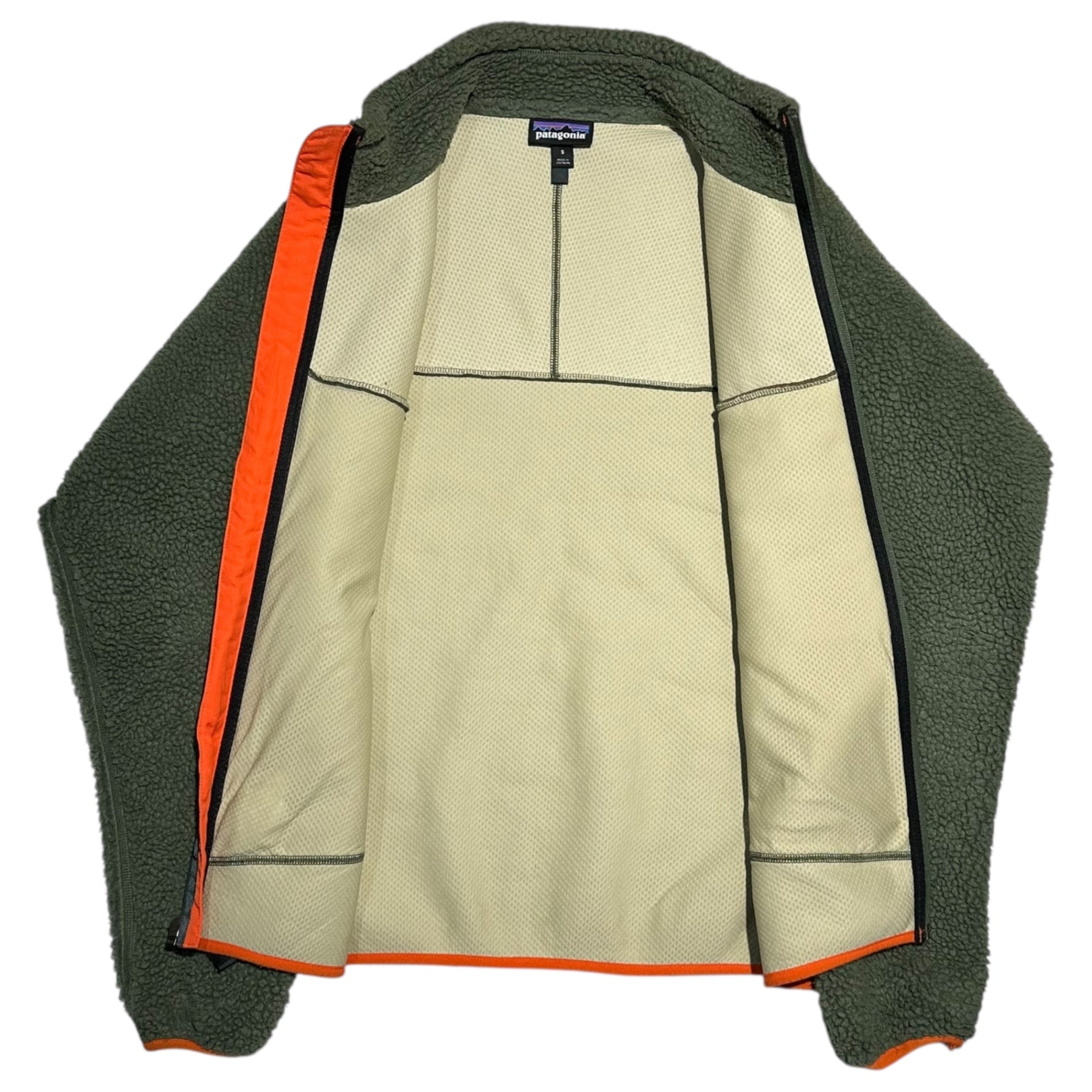Patagonia(パタゴニア) 2016's Classic Retro X Cardigan クラシック レトロ エックス カーディガン ボア フリース 23056 S カーキ×オレンジ