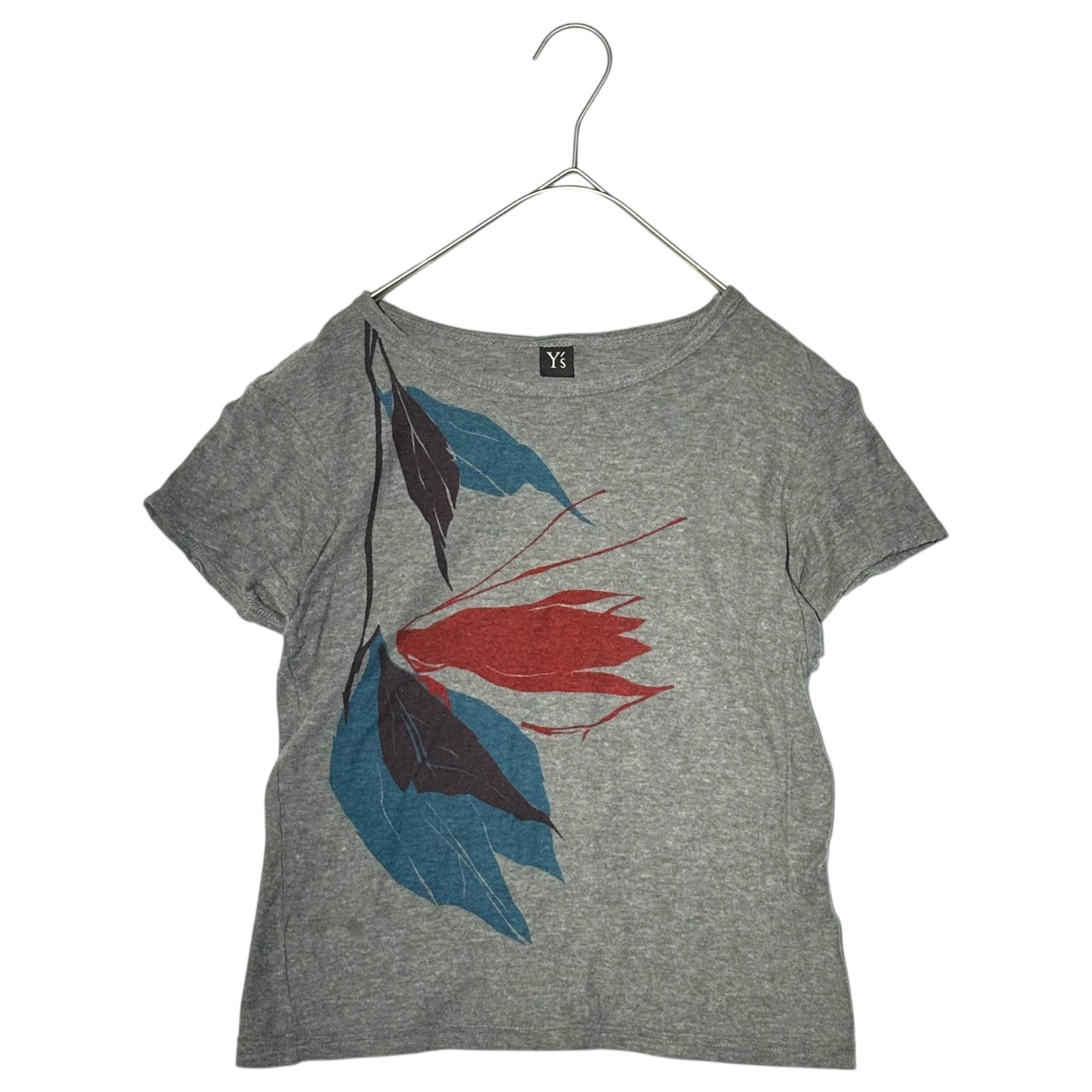 Y's(ワイズ) Botanical design print T-shirt ボタニカル デザイン プリント Tシャツ YD-T48-866 2(M程度) グレー チビT