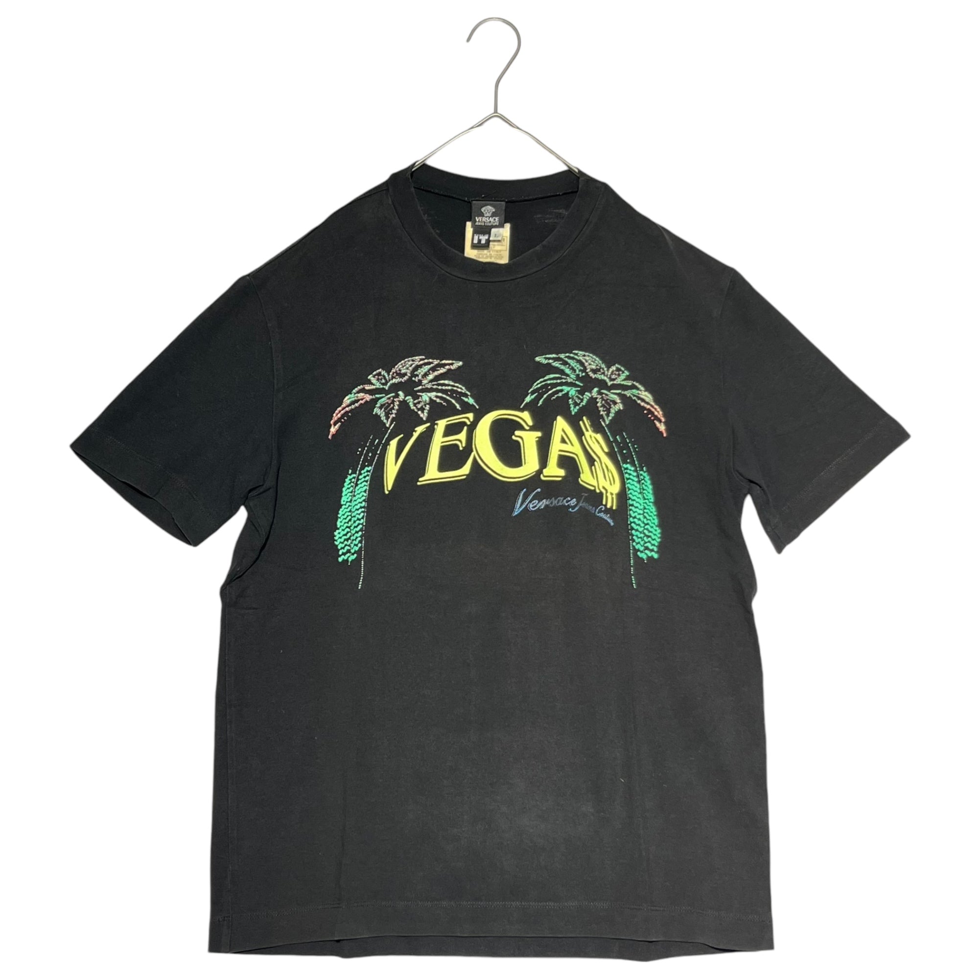 VERSACE JEANS COUTURE(ヴェルサーチジーンズ) VEGAS logo TEE ベガス ロゴ Tシャツ L ブラック