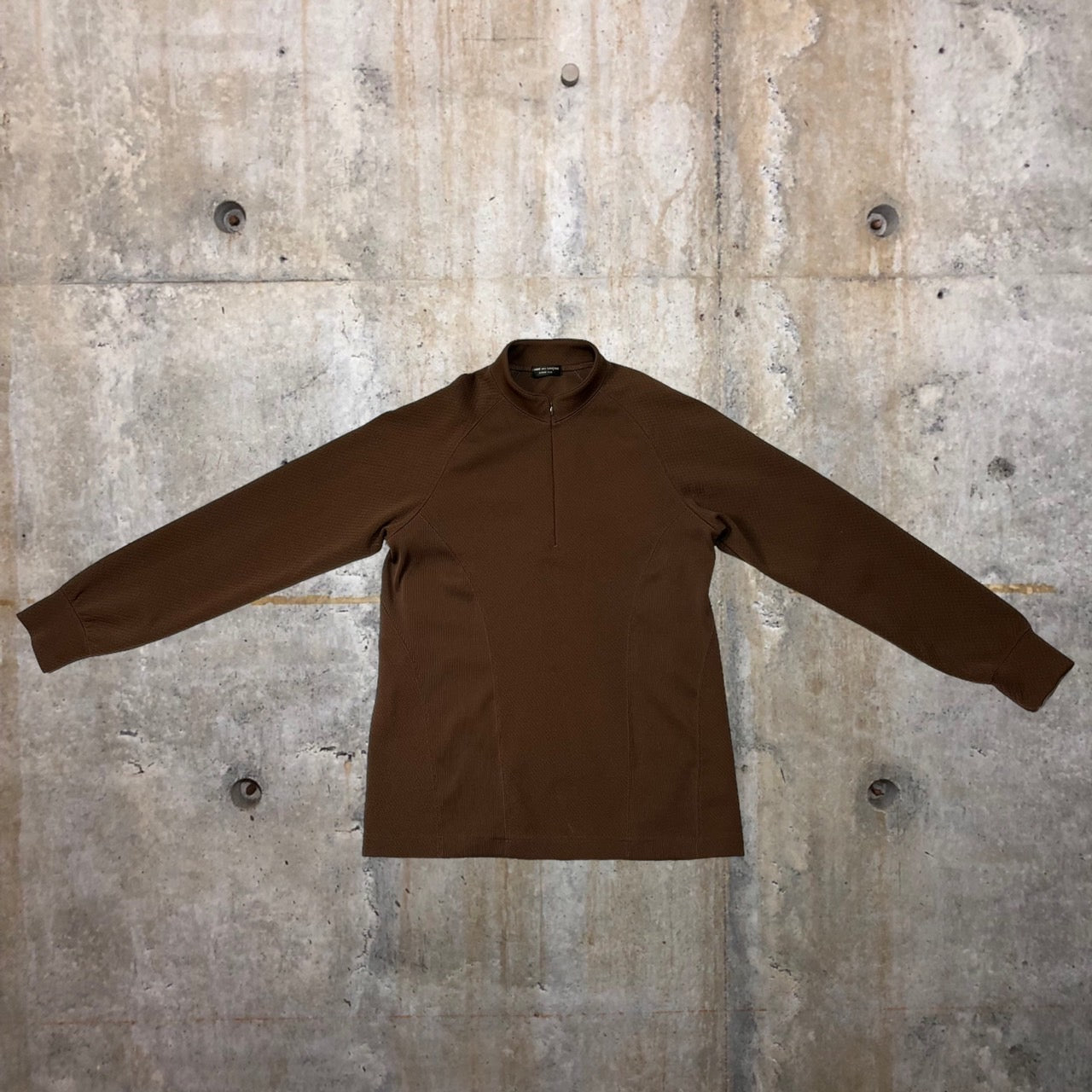 COMME des GARCONS HOMME PLUS(コムデギャルソンオムプリュス) 03AW half zip mesh pullover  shirt/ハーフジッププルオーバー/カットソー 表記消え(S~M程度) ブラウン 03AWカーブ期