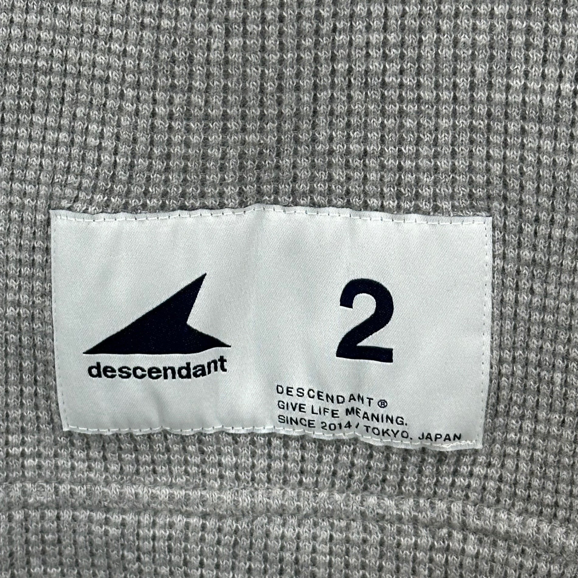 DESCENDANT(ディセンダント) GAUFRE WAFFLE LS ゴーフル ワッフル 長袖 カットソー ロンT 2(M程度) グレー 参考定価34,100円(税込)