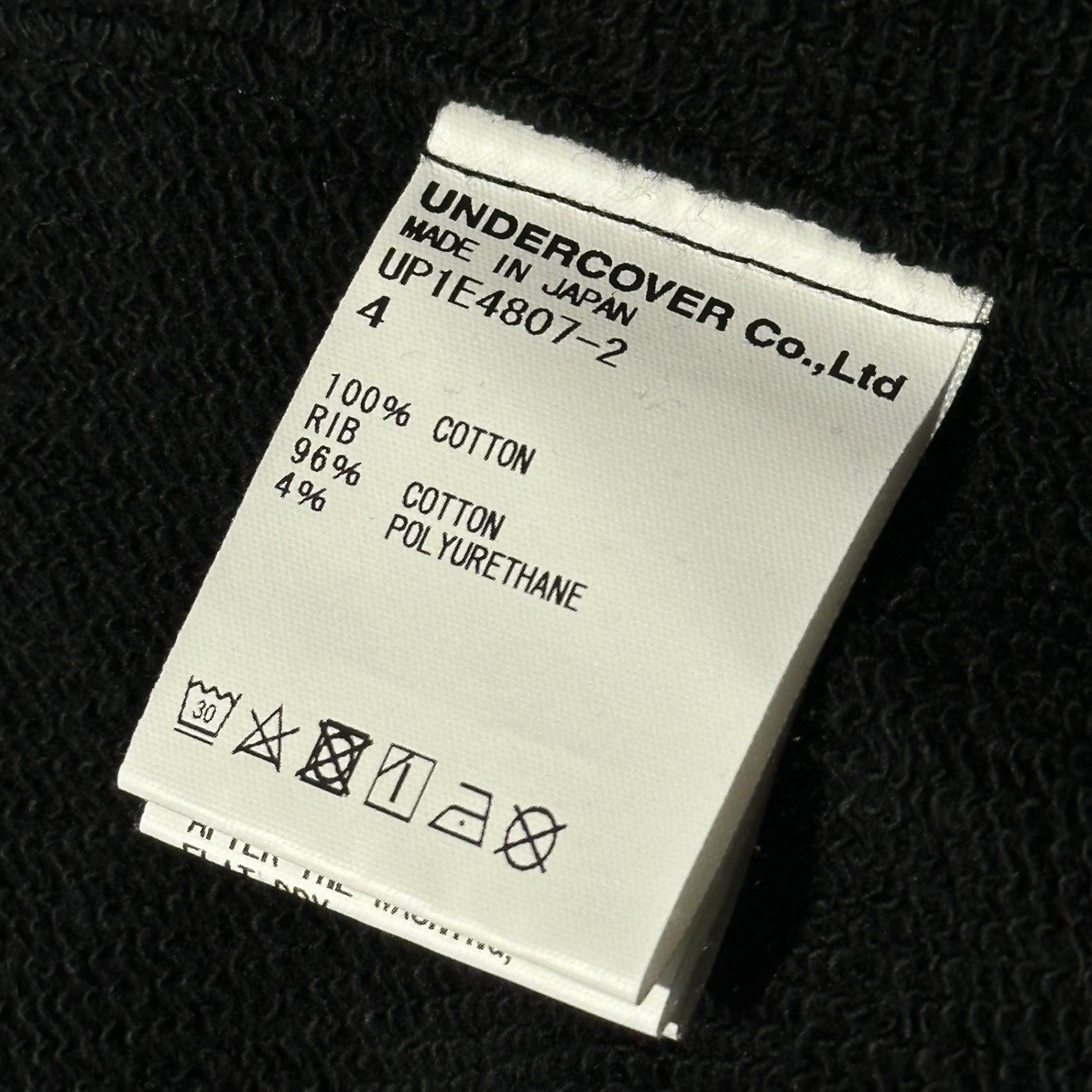 UNDERCOVER(アンダーカバー) ”FOR FIVE COLOURS” Reversible Raglan Sweatshirt リバーシブル ラグラン スウェット UP1E4807-2 4 ブラック