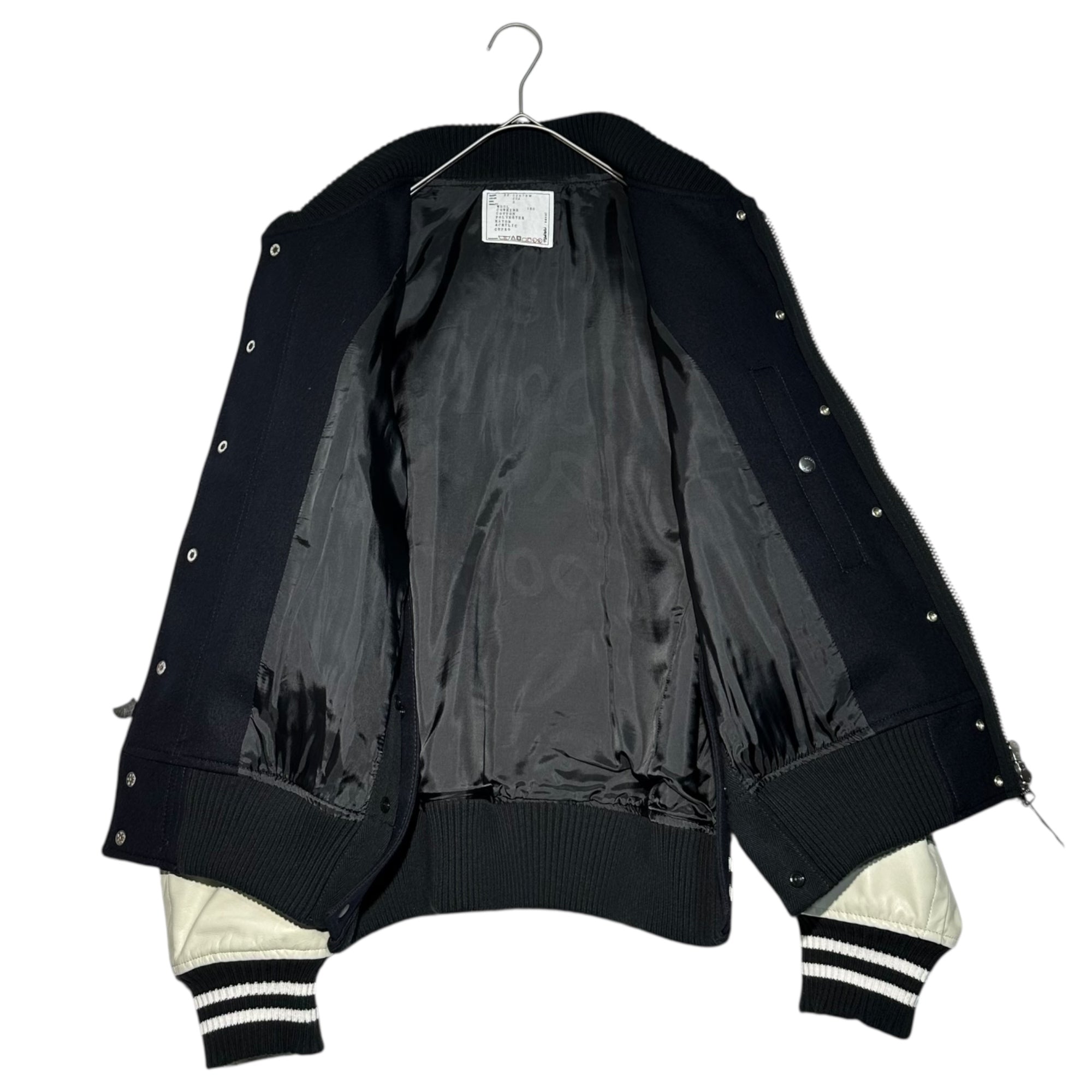 sacai×MADSAKI(サカイ×マサキ) MADSAKI Wool Melton Studium blouson マサキ ウール メルトン スタジアム ブルゾン スタジャン 22-02879M 2(M程度) ネイビー×ホワイト
