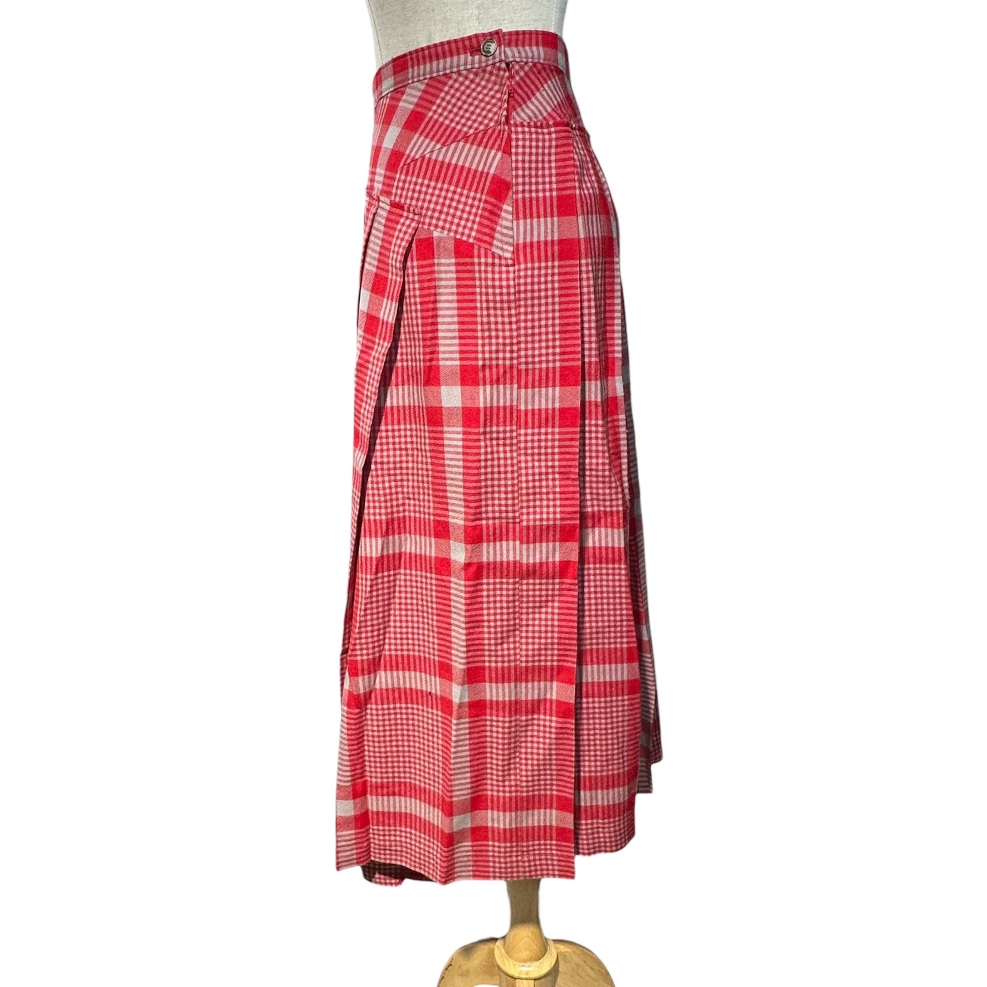 tricot COMME des GARCONS(トリココムデギャルソン) 1994AW Asymmetrical long plaid skirt アシンメトリー ロング チェック スカート TS-04008S S レッド×グレー AD1994 90's 90年代