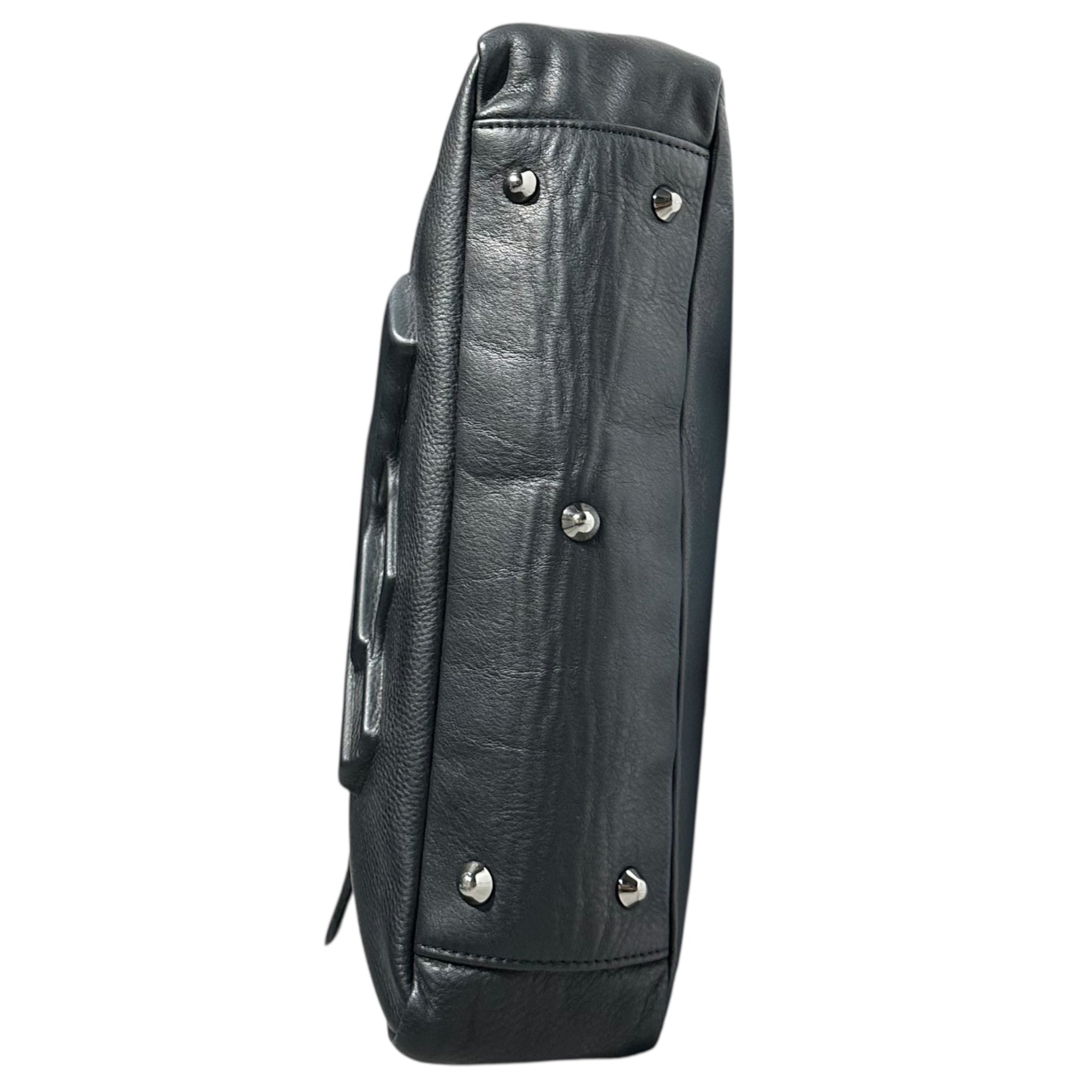 VLIEGER & VANDAM(フリーガーアンドファンダム) Pistol Embossed Leather Tote Bag ピストル 型押し レザー トート バッグ ブラック