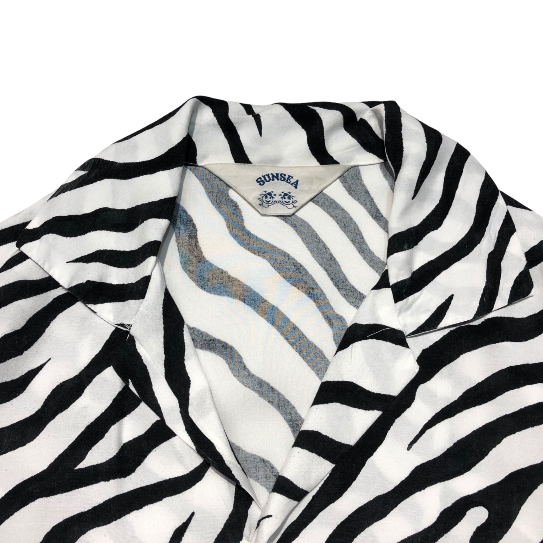 SUNSEA(サンシー) 18SS Zebra GIGOLO Shirt ゼブラ ジゴロシャツ 18S24 3(L) ホワイト×ブラック