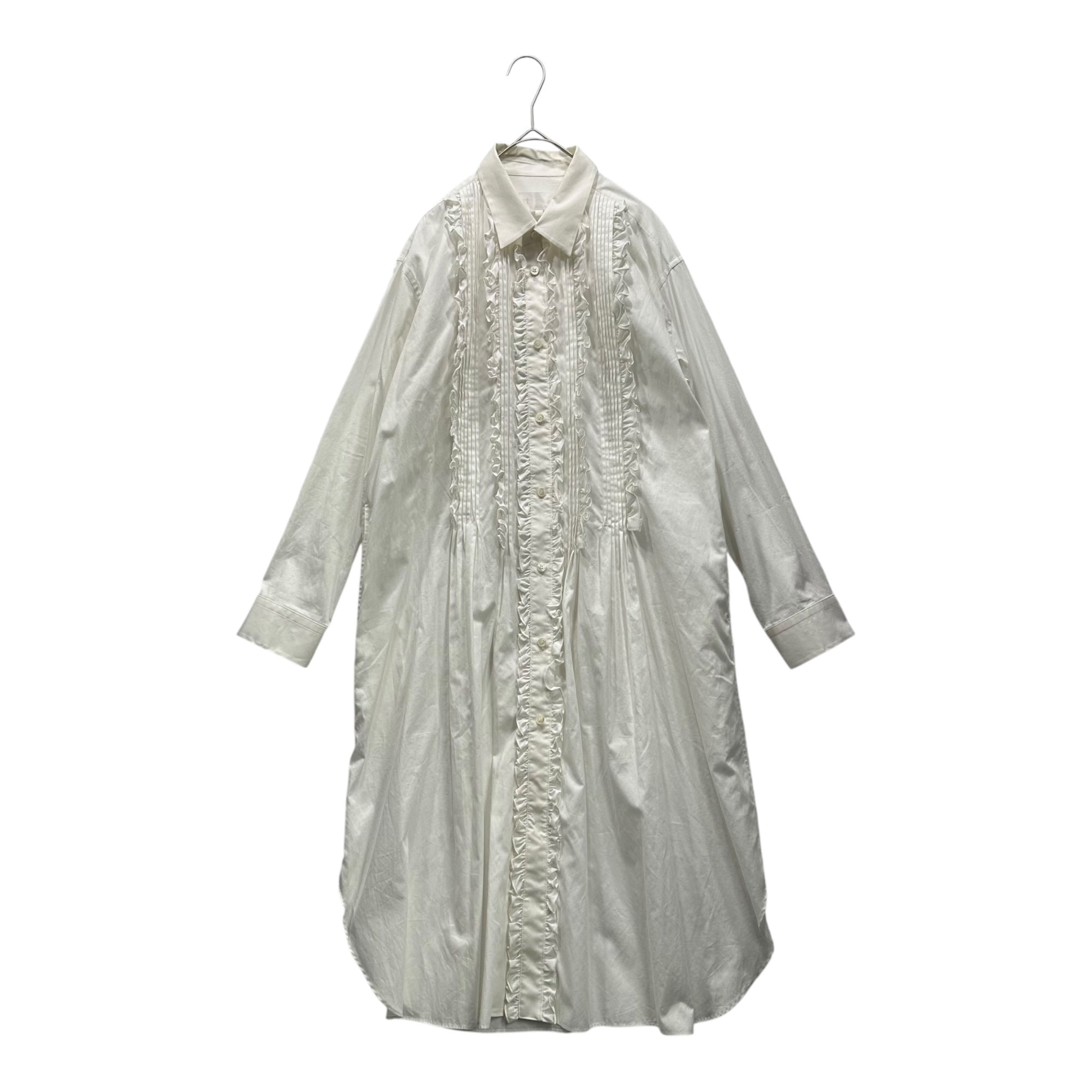 TAO(タオ) 23SS Frill Shirt Dress フリル シャツ ワンピース TK-O009 M ホワイト コムデギャルソン