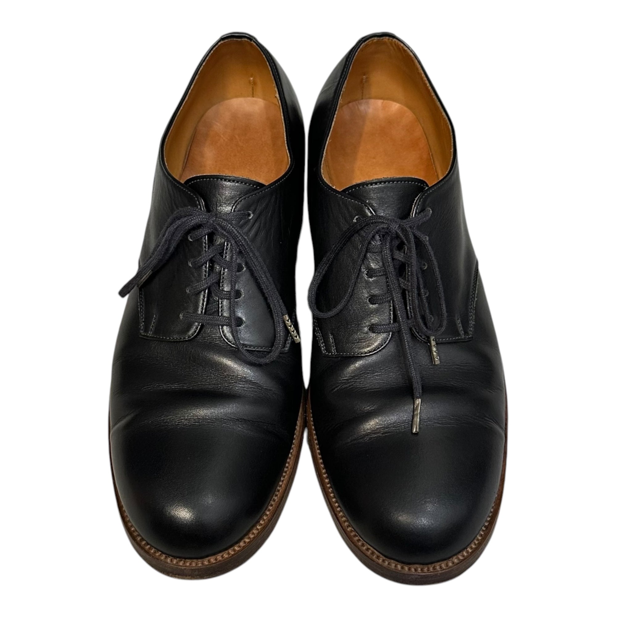 forme(フォルメ) Blucher plain toe 外羽根 プレーントゥ ダービー シューズ fm-708 4 1/2(約25.0cm) ブラック レザー 革靴