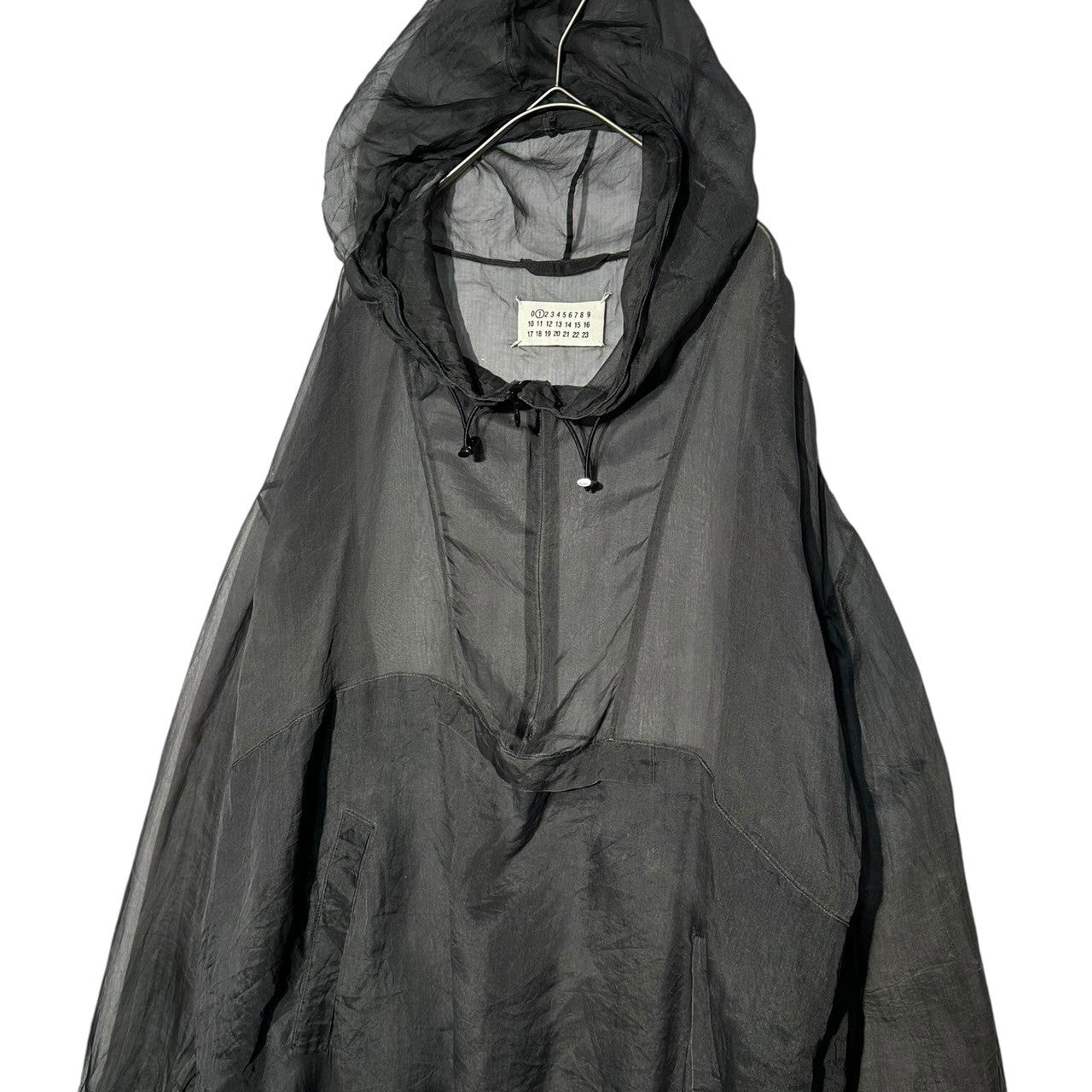 MAISON MARGIELA(メゾンマルジェラ) 17SS See-through anorak hoodie シースルー アノラック パーカー S51AM0223 表記無し(M程度) ブラック シアー プルオーバー パーカー ジャケット