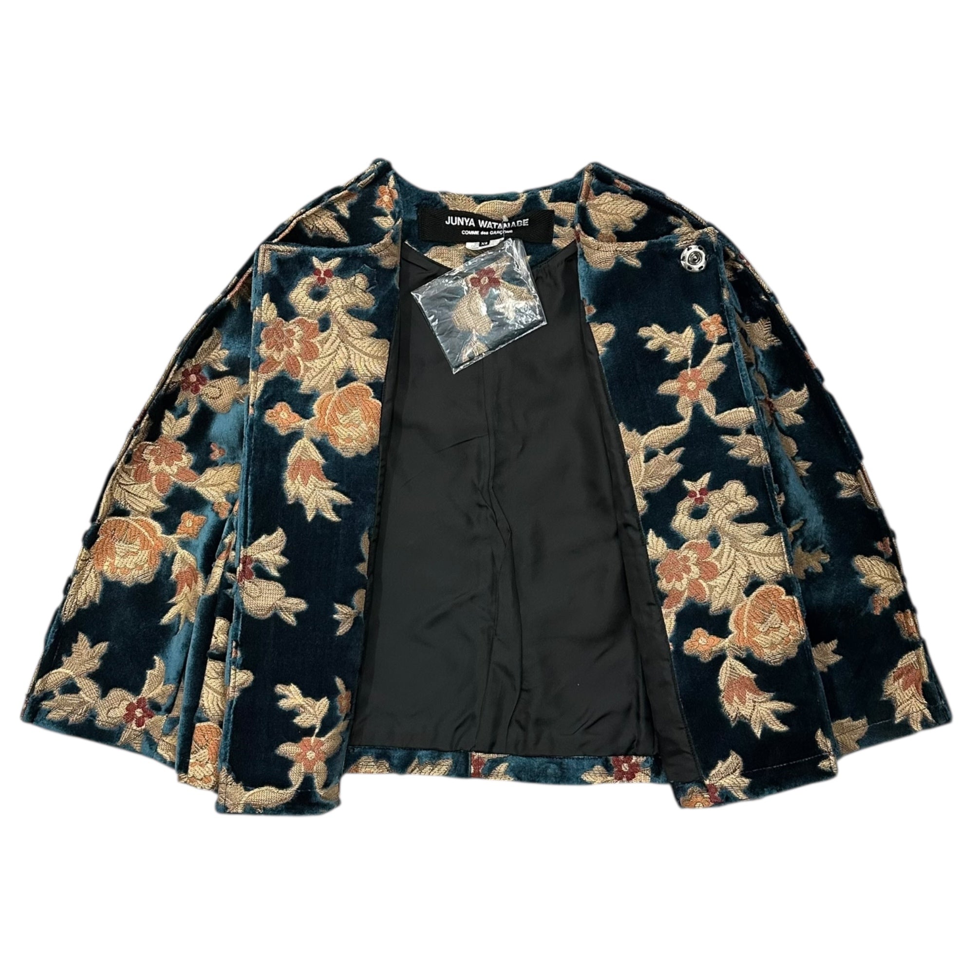 JUNYA WATANABE COMME des GARCONS(ジュンヤワタナベコムデギャルソン) 17AW Floral Velvet Jacquard Jacket  花柄 ベルベット ジャガード ジャケット  JT-J048 XS ブルー×ベージュ AD2017