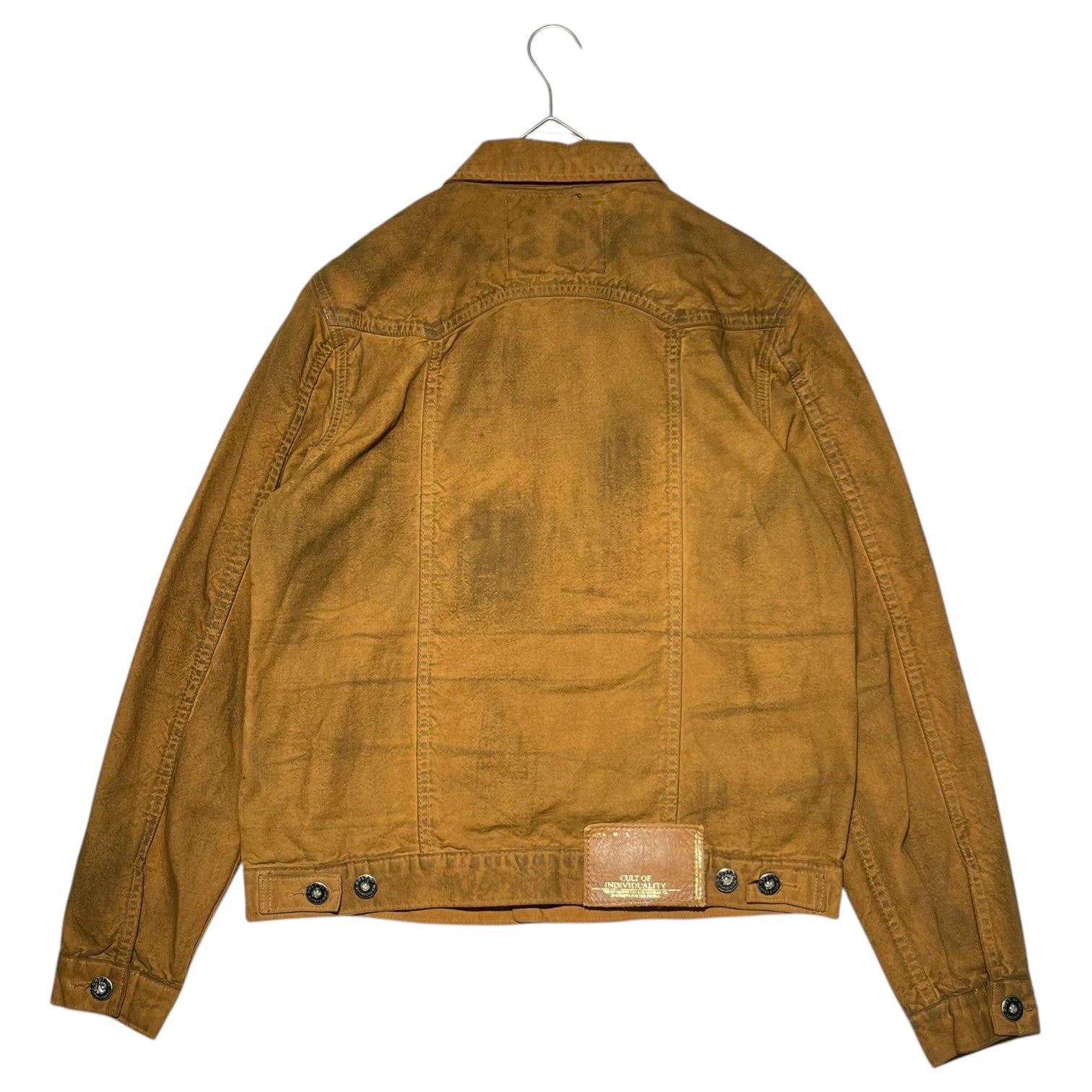 CULT OF INDIVIDUALITY(カルトオブインディビジュアリティー) 00’s coating trucker jacket コーティング トラッカー ジャケット L ブラウン Y2K デニム