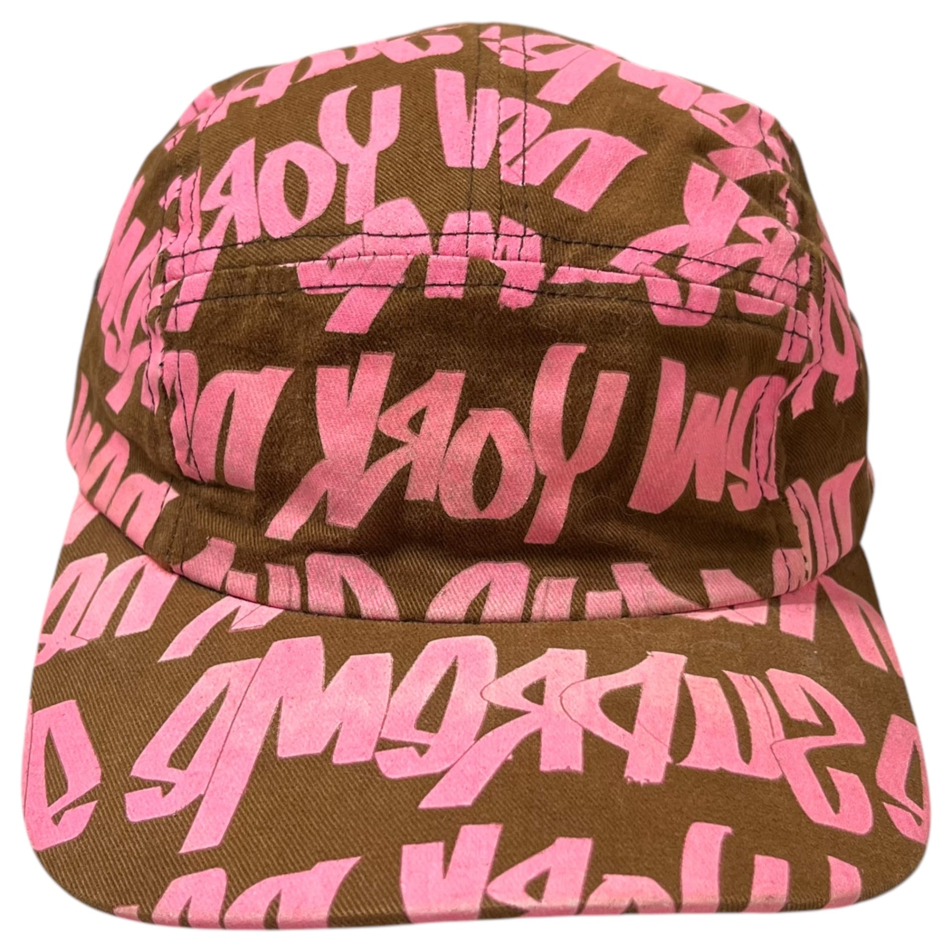 SUPREME(シュプリーム) 01SS Famous Brand Homage Graffiti Cycling Cap 著名ブランドオマージュ グラフィティ サイクリング キャップ ブラウン×ピンク 2001年販売品 稀少アイテム