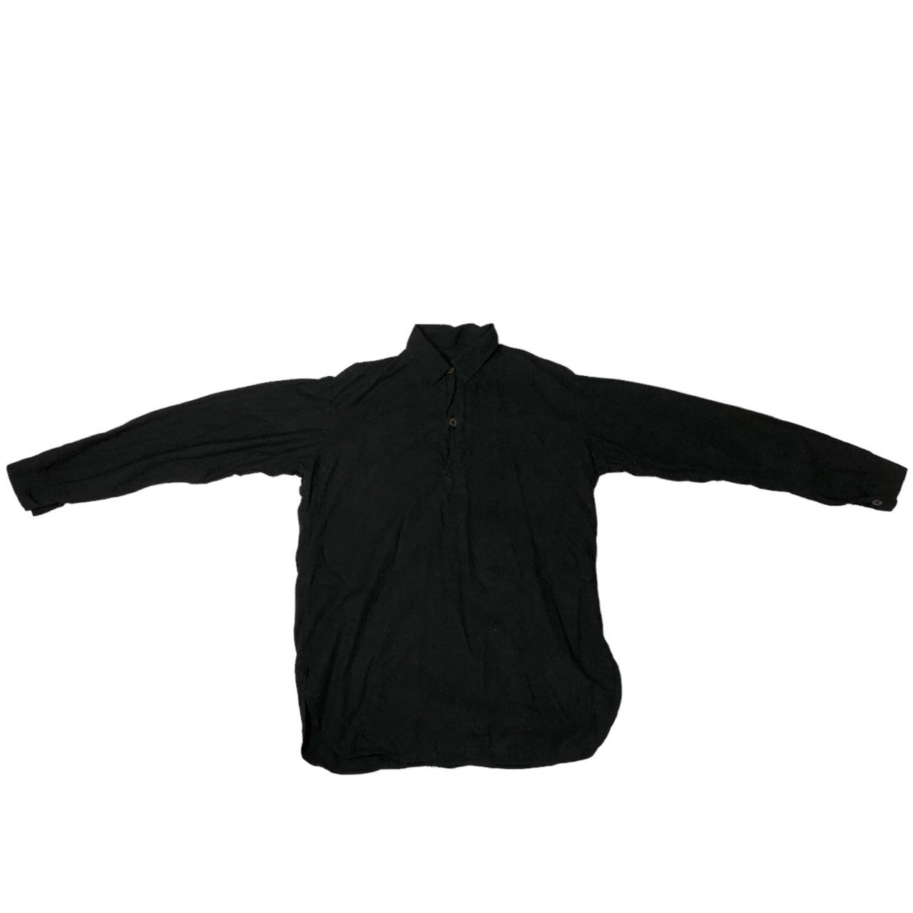 Euro vintage(ヨーロッパヴィンテージ) 80~90's VINTAGE pullover shirts ヴィンテージ プルオーバー シャツ グランパシャツ SIZE 41 ブラック